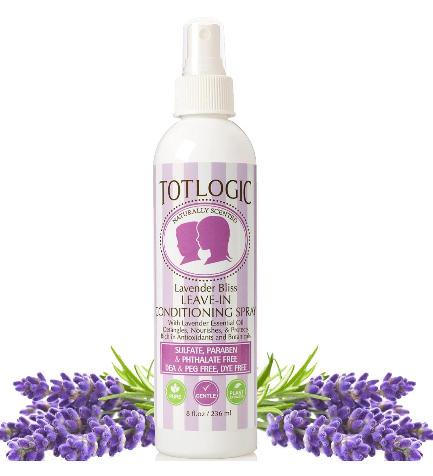 TotLogic Kids & Toddler Detangler Hair Spray, Lavender 8 oz - Natural Leave In Conditioner with Essential Oils - Buy Online on SooperMarket.com