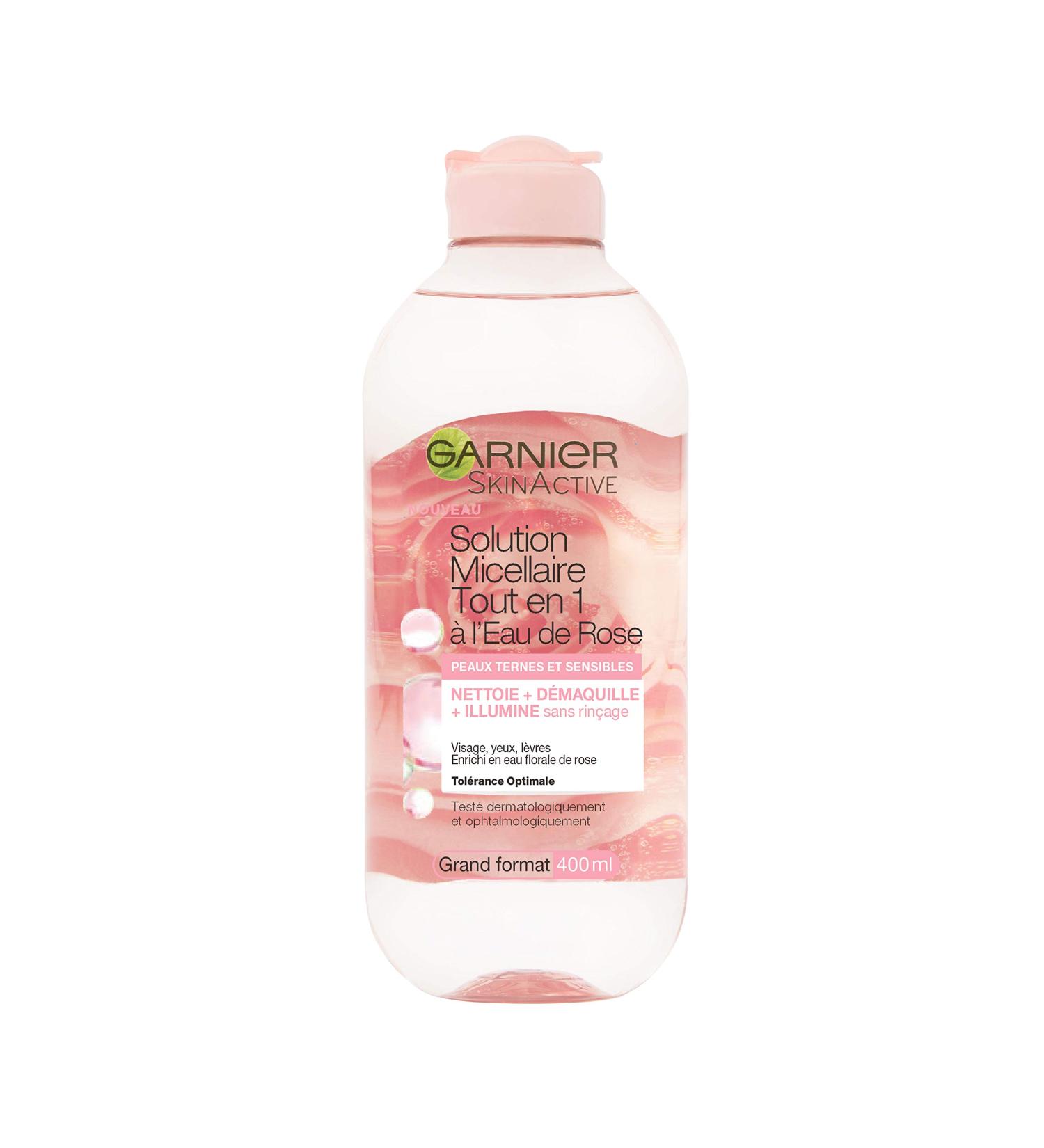 Garnier SkinActive All-in-1 Micellar Water with Rose Water for Dark & Sensitive Skin - 400ml - International Shipping Available - Buy Online on SooperMarket.com