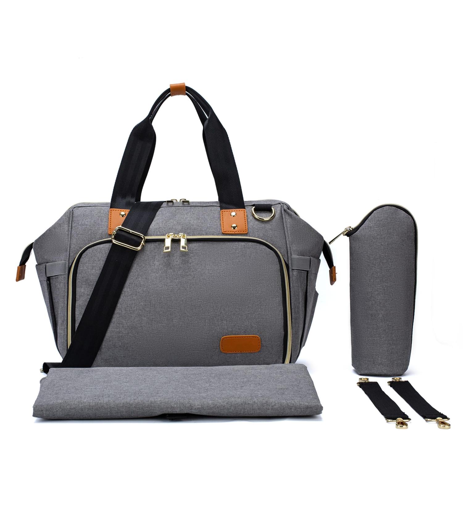 Axcone Sac   Langer Imperm able pour B b - Fourre-Tout avec Matelas   Langer & Porte T tine - Sac de Voyage Bandouli re Gris - Buy Online on SooperMarket.com