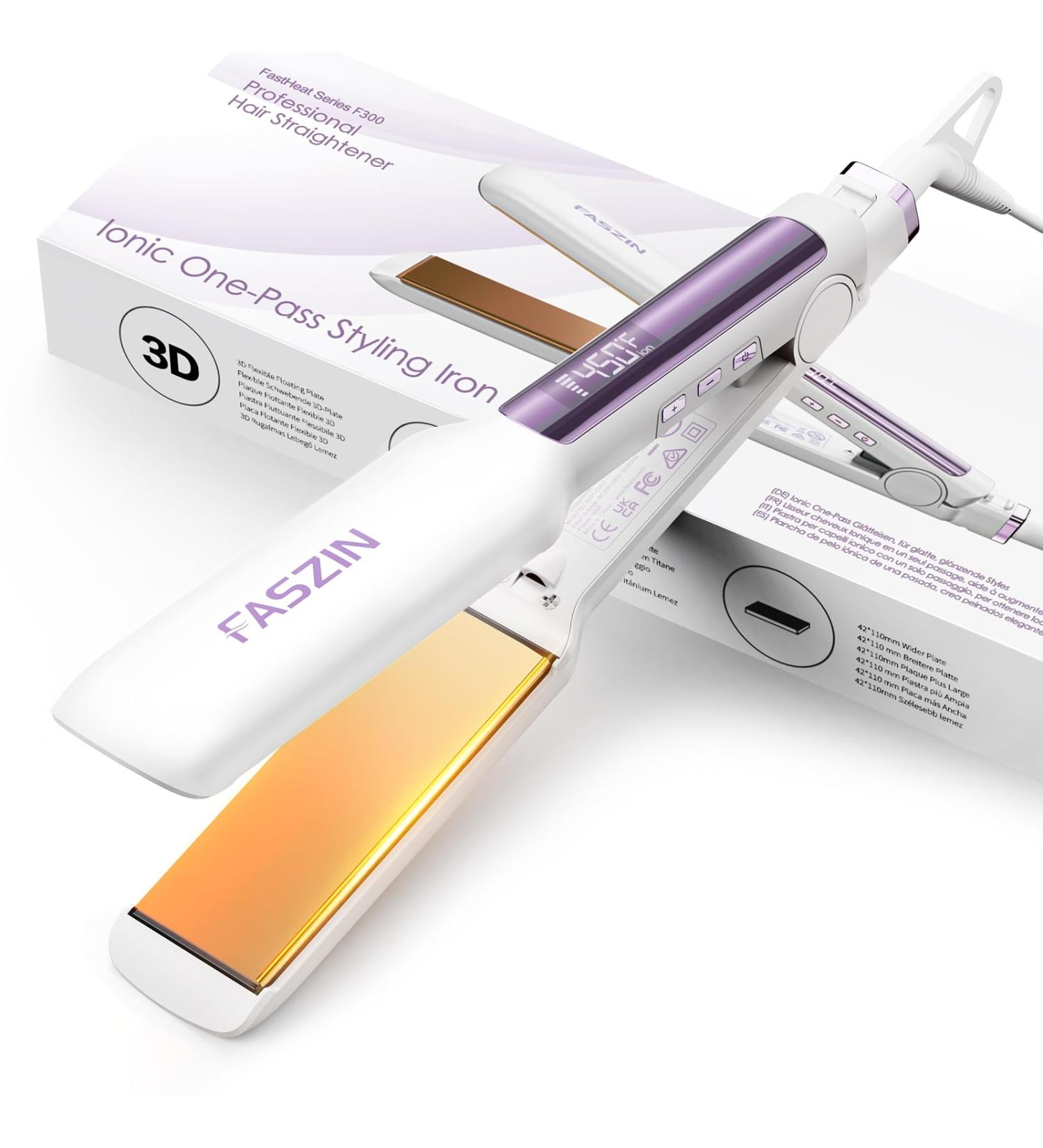 Professional Hair Straightener | 1.65" Titanium Flat Iron | Fast Heating LED Temp Display 10 Temp Levels | International Shipping Available - Buy Online on SooperMarket.com