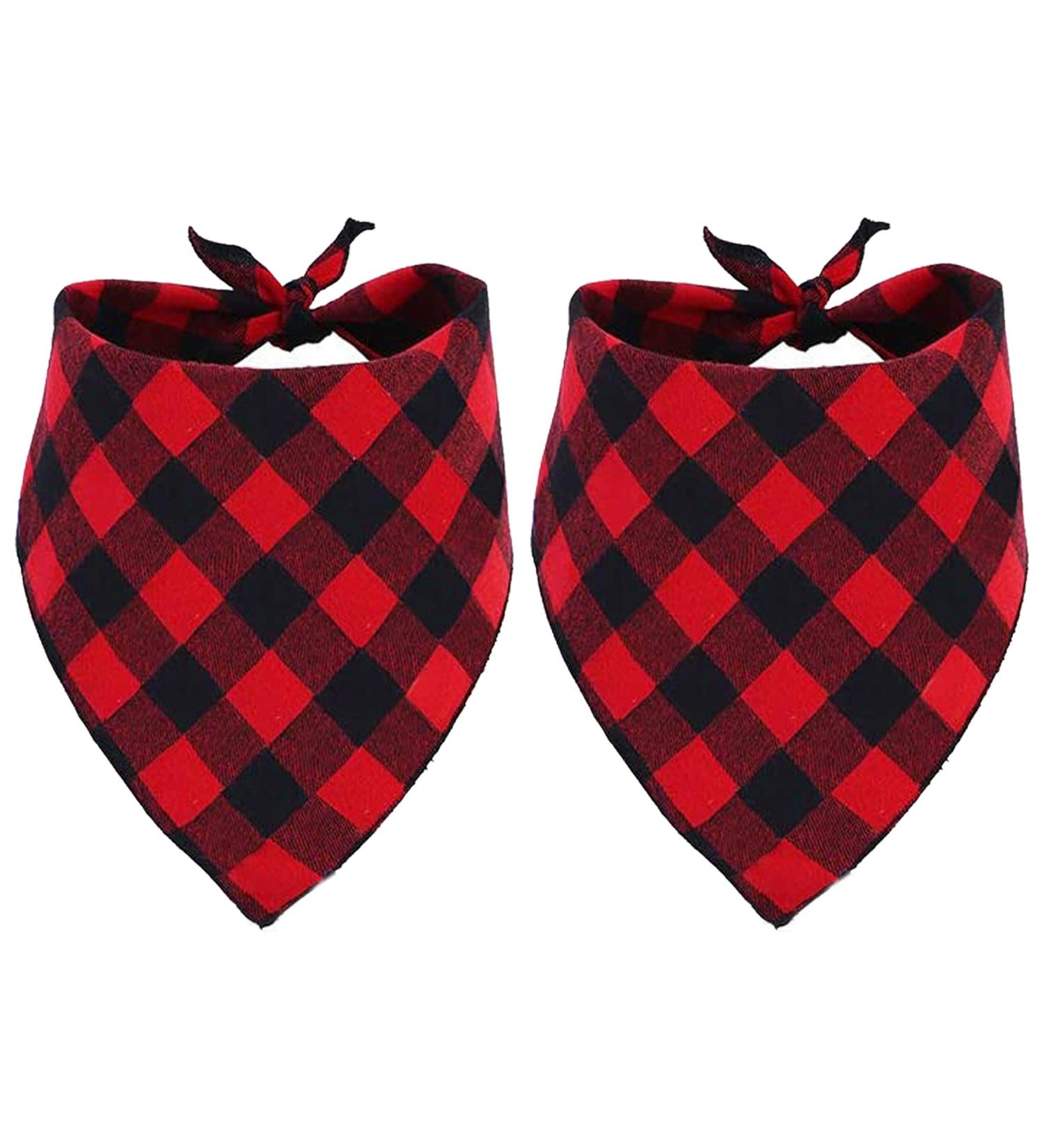 GOYOSWA 2 Pack Christmas Dog Bandanas for Large Dogs Buffalo Plaid Dog Bandana Triangle Scarf Christmas Dog Cosumes for Small Medium Large Extra Large Dogs (Red Plaid Large) Red Plaid Large - Buy Online on SooperMarket.com