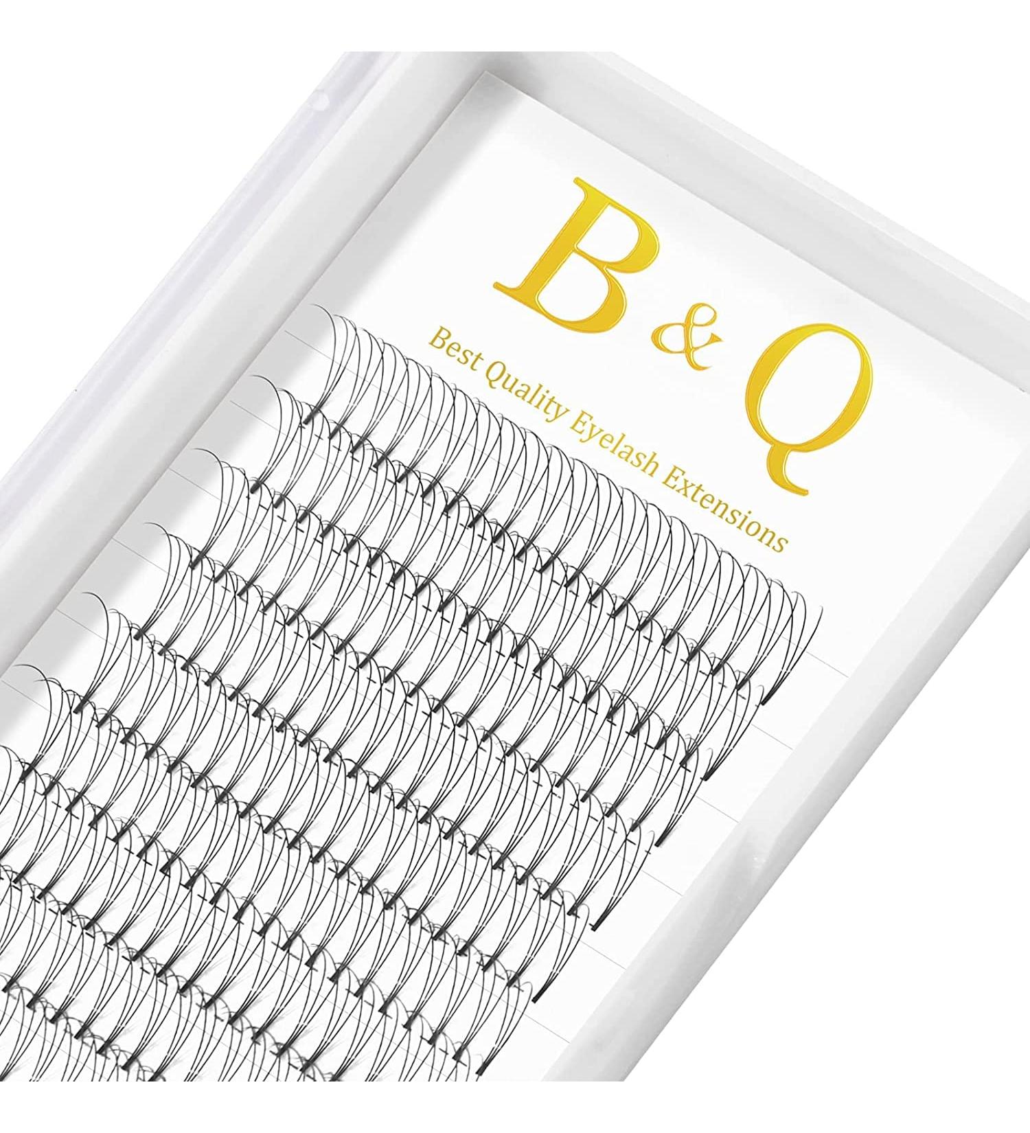 B&Q LASH 3D-C 0.07 15mm Short Stem Pre Made Fan Eyelash Extensions - Russian Volume Lashes 3D 5D 7D - Premade Fans Eyelash Extension - Buy Online on SooperMarket.com