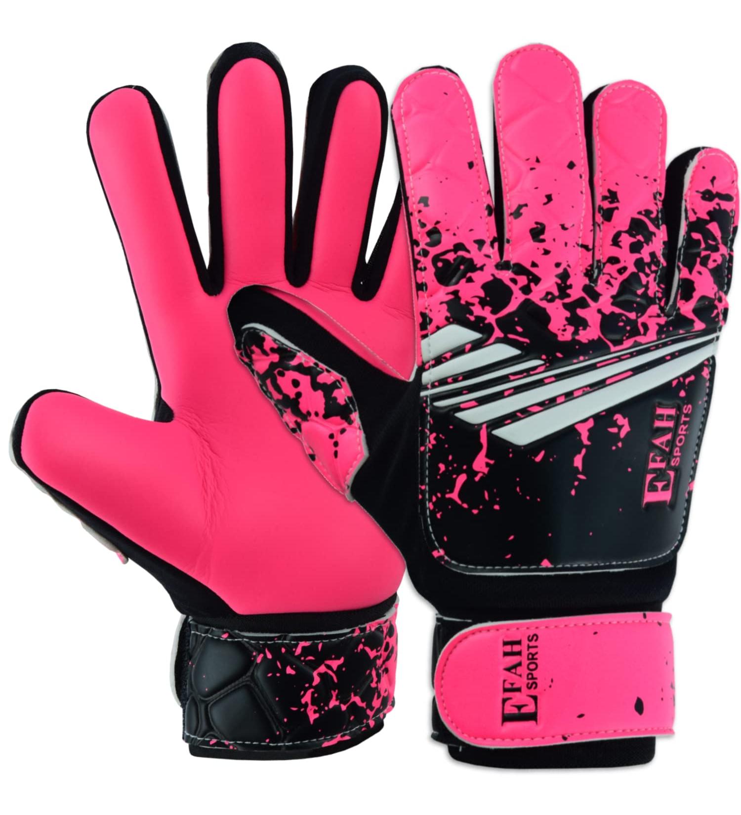 EFAH Sports Soccer Goalkeeper Gloves for Boys | Size 6 | Ages 13-15 | Great Grip & Comfort | Pink - Buy Online on SooperMarket.com