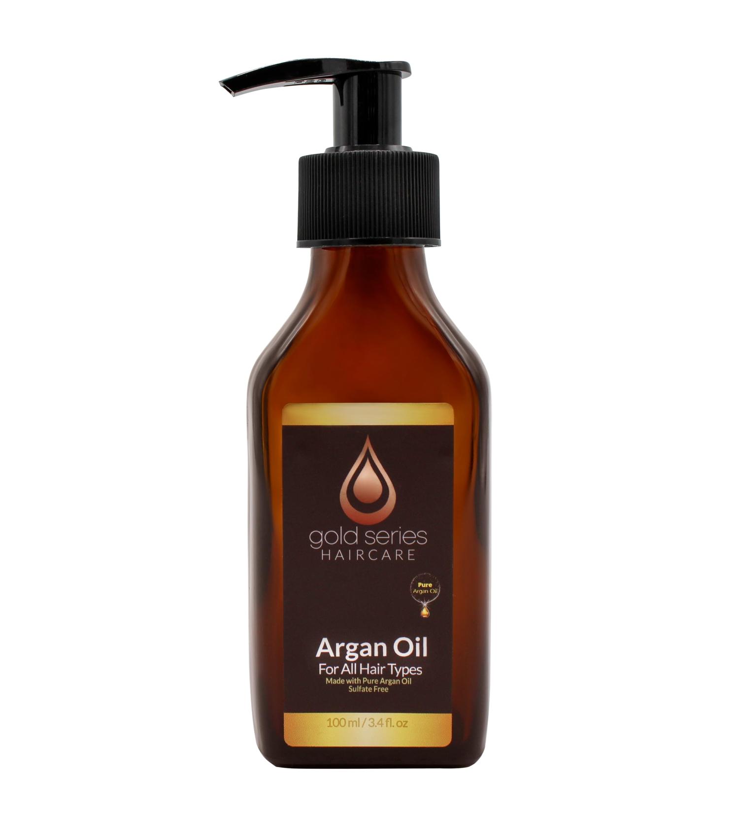 Gold Series Argan Oil - 100% Natural Hair Growth & Moisturizing Oil for Dry Damaged Hair (3.4 Fl. oz) | Shine & Gloss Enhancer - Buy Online on SooperMarket.com