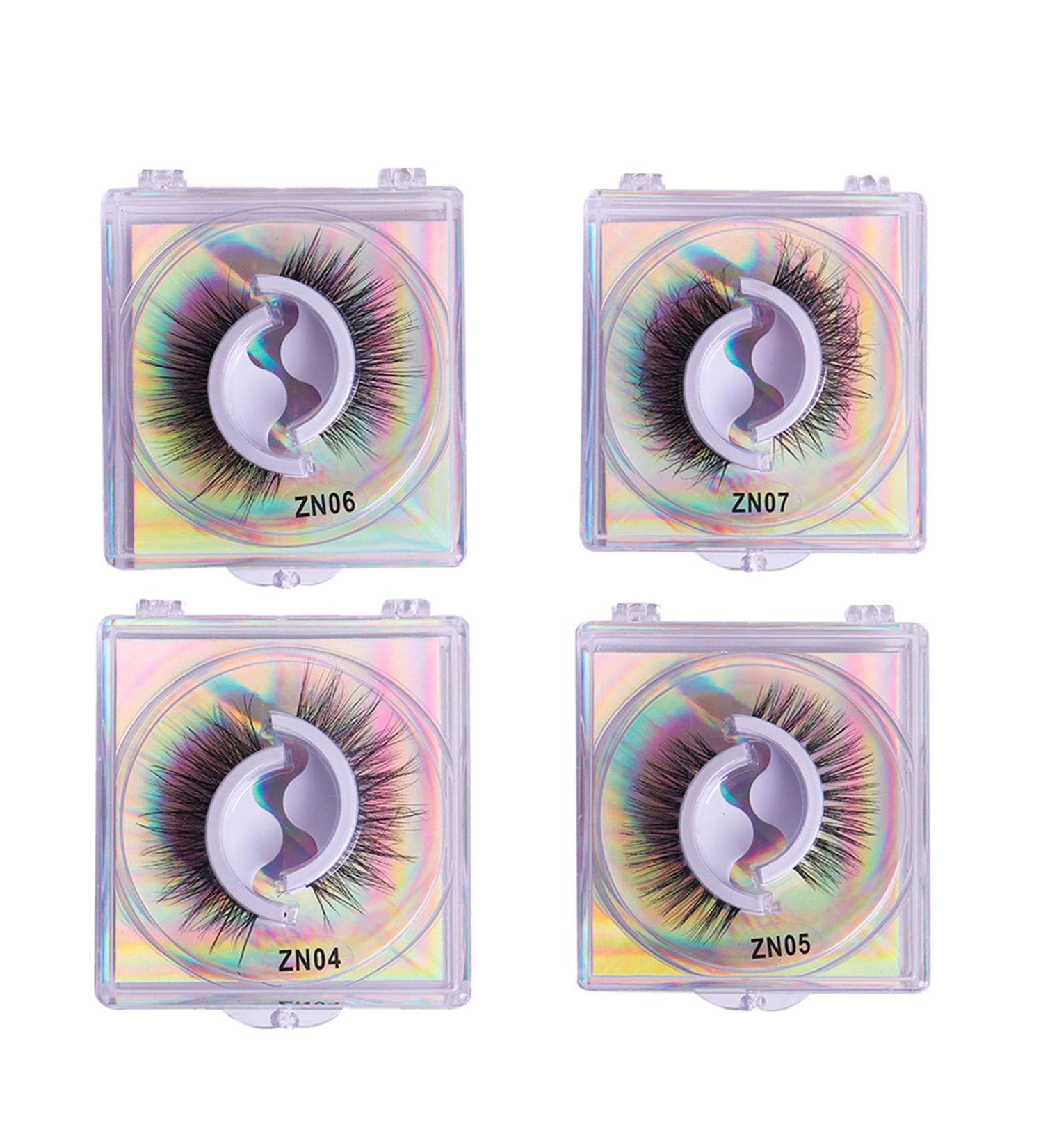 4 Pair Self Adhesive Eyelashes Reusable Pre Glued Eyelashes Wispy Fake Eyelashes Natural Look Self Adhesive Lashes No Glue Needed Add Instant Volume and Glamour - Buy Online on SooperMarket.com