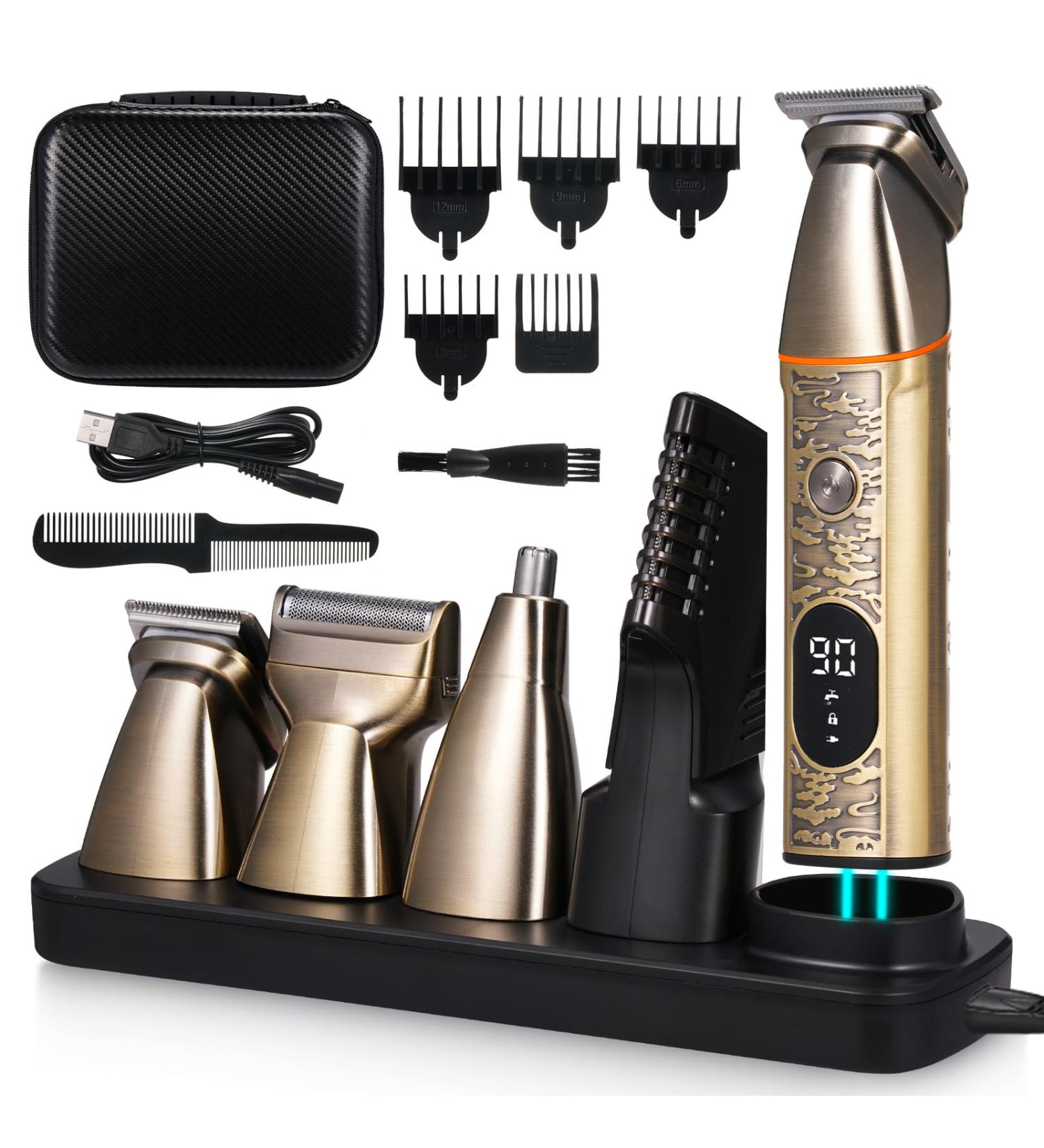 Bestauty Dock Charging Beard Trimmer | 5-in-1 Cordless Shaving Kit for Men | Hair Clippers Face Razors & Nose Hair Trimmer | Perfect Birthday Gift for Men - Buy Online on SooperMarket.com