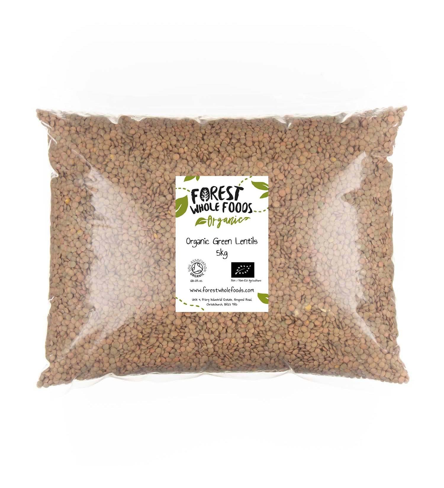 Forest Whole Foods Organic Green Lentils 5 kg - Buy Online on SooperMarket.com