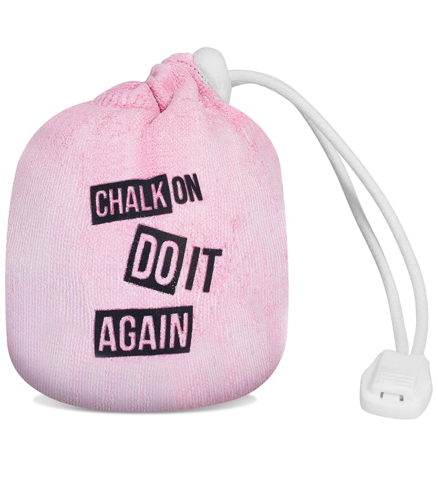 Ninja Sports Gym Chalk Ball 2.3 oz for Gymnastics, Weight Lifting, Rock Climbing - Pink Refillable Sock Bag - CHALK ON DO IT AGAIN - Buy Online on SooperMarket.com