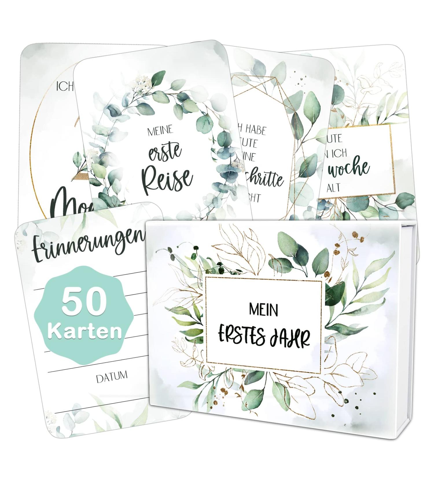 Marveligths 50 Milestone Cards - Perfect Baby Gift for Newborns | Unique Baby Art Cards & Pregnancy Gift Set - Buy Online on SooperMarket.com