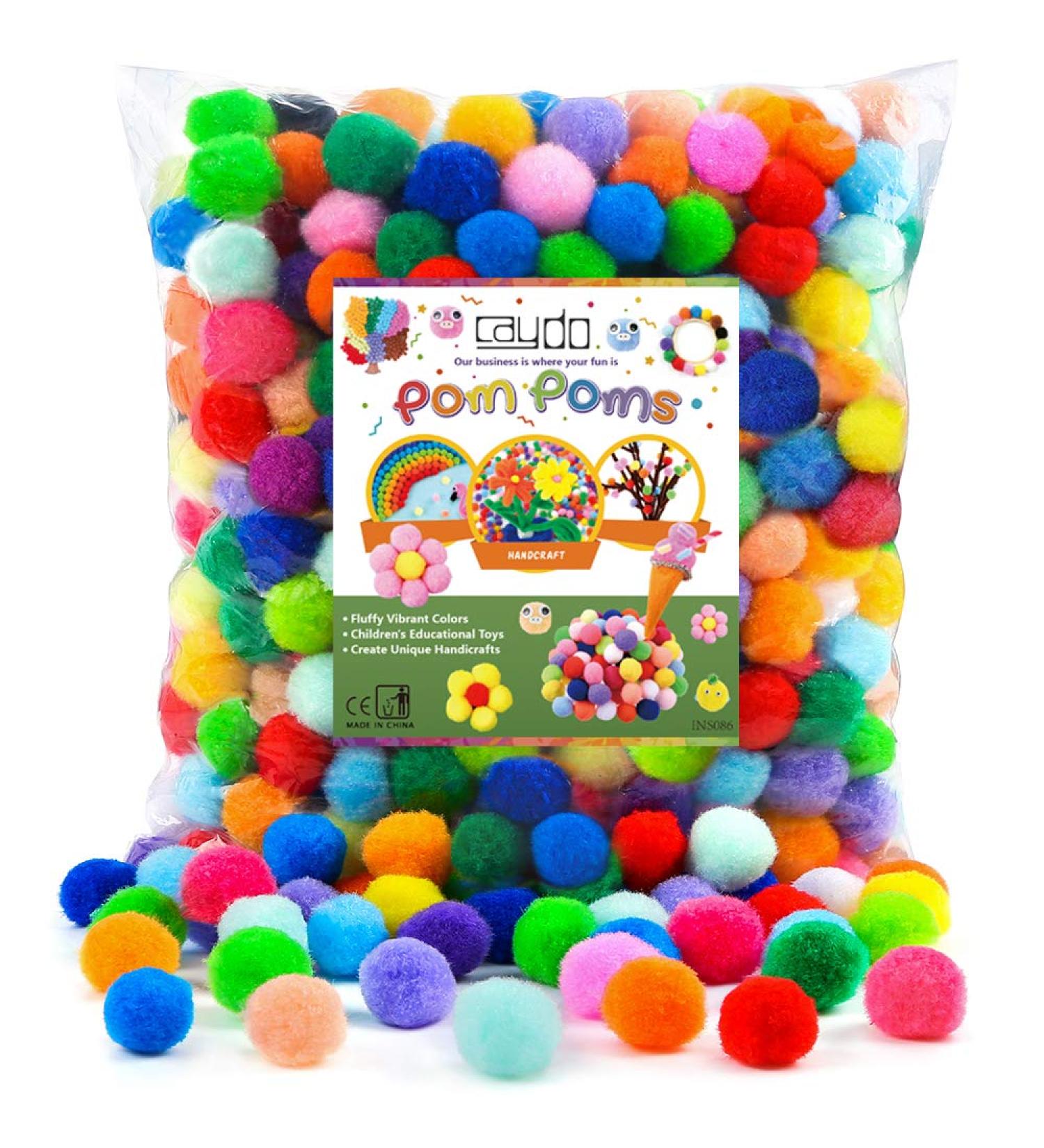 Caydo 400 Pieces 1 Inch Pompoms - 20 Colors for Crafts and DIY Projects - Buy Online on SooperMarket.com