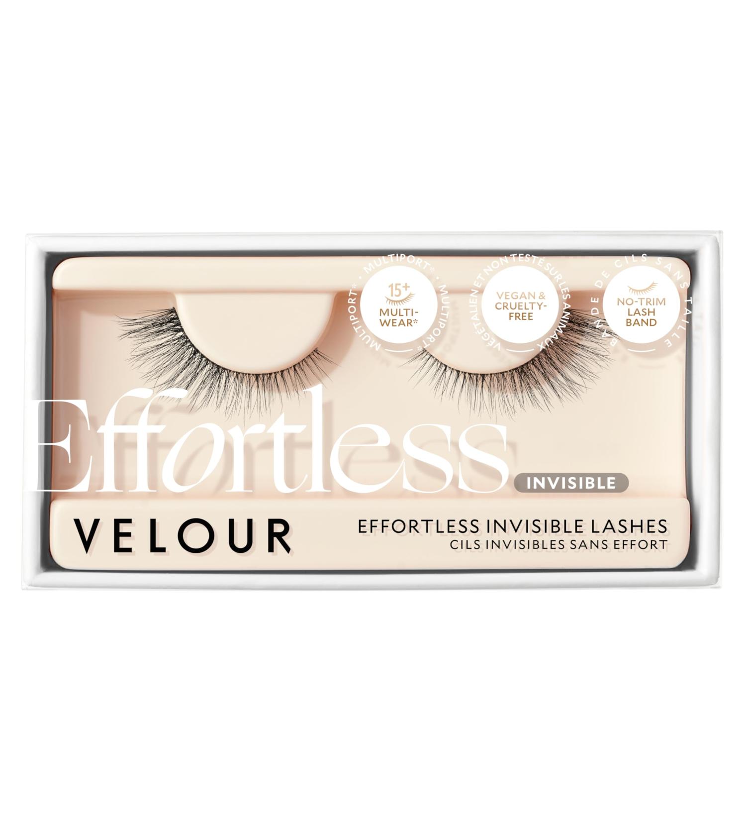 Velour Invisible Lashes - Reusable Fluffy & Lightweight False Eyelashes for Natural Lash Extension Look - Vegan No-Trim Design - Shop Internationally - Buy Online on SooperMarket.com