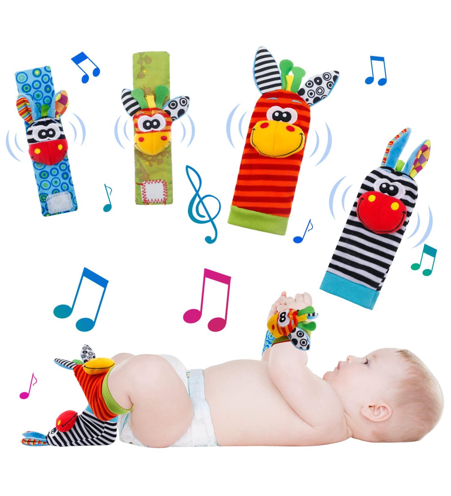 Yorgewd 4 Pack Baby Rattling Toys Soft Plush Development Gifts for Newborn Girls & Boys | International Shipping - Buy Online on SooperMarket.com