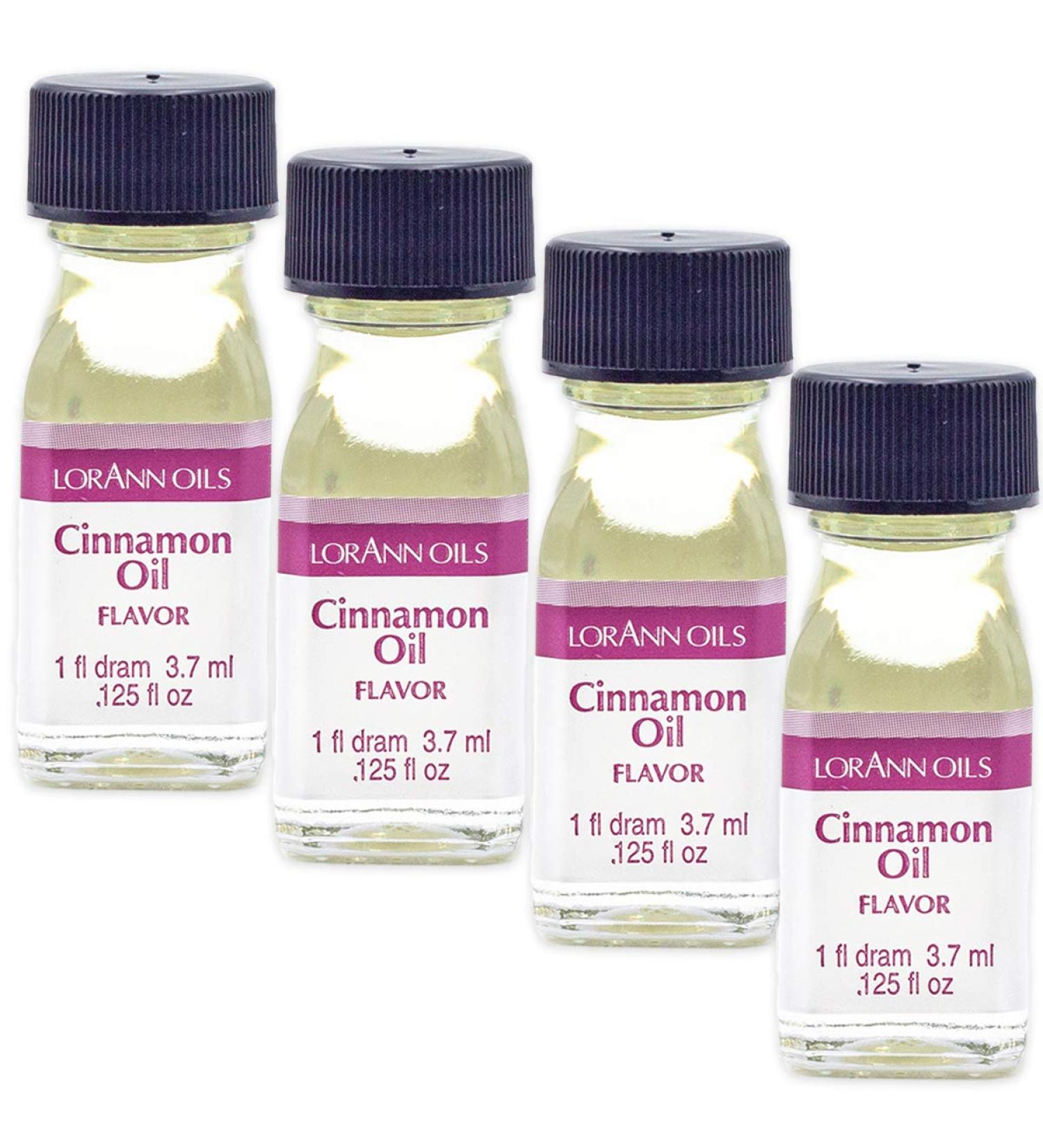 LorAnn Cinnamon Oil SS Flavor 1 Dram Bottle 4 Pack - 3.7ml x 4 | Top Quality Cinnamon Extract - Buy Online on SooperMarket.com