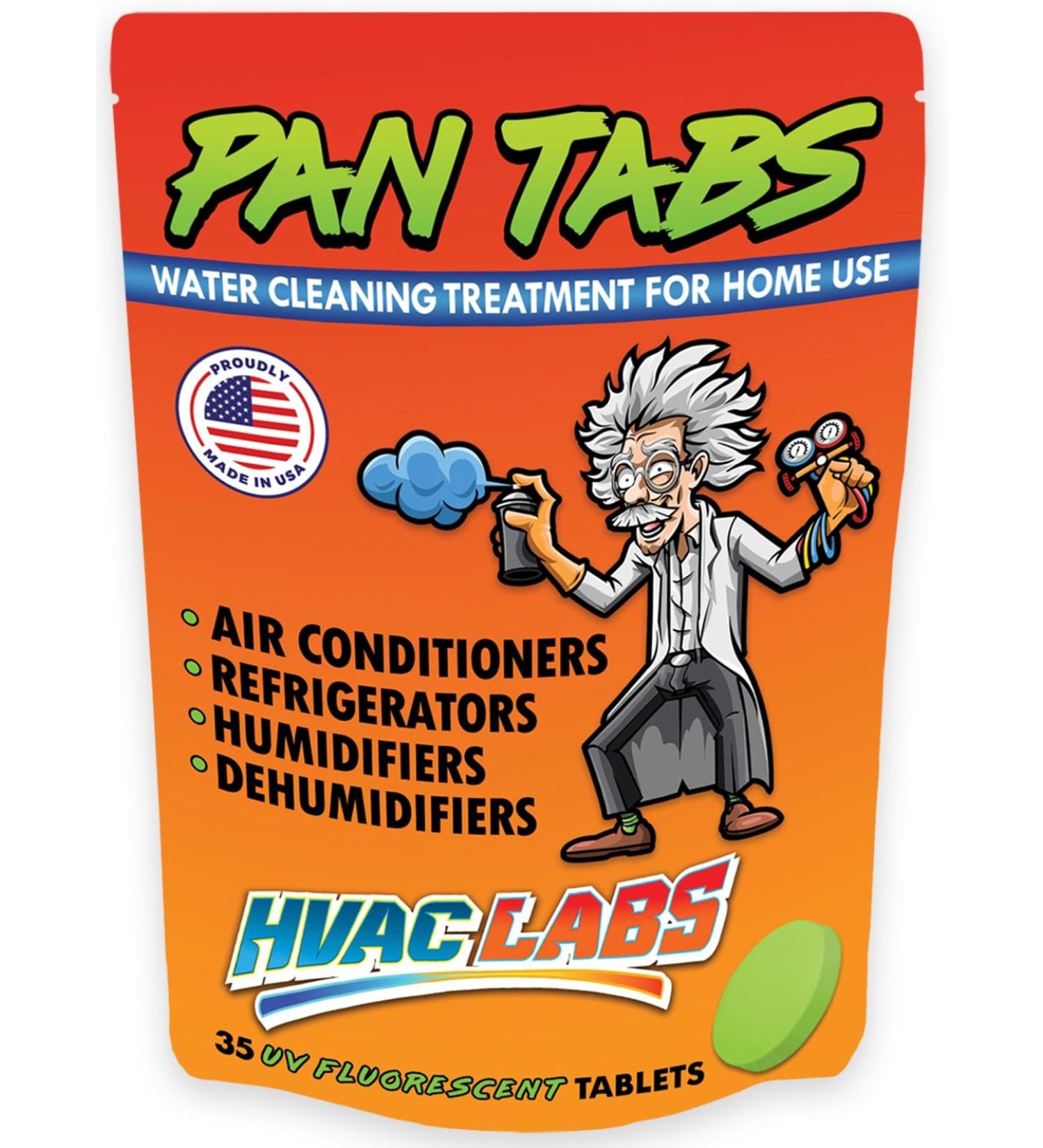 Buy Mad Tabs 35pcs AC Drain Line Cleaner - Odor Control & Water Damage Prevention Tablets - USA Made UV Glow Treatment for Air Conditioners & Humidifiers - Buy Online on SooperMarket.com