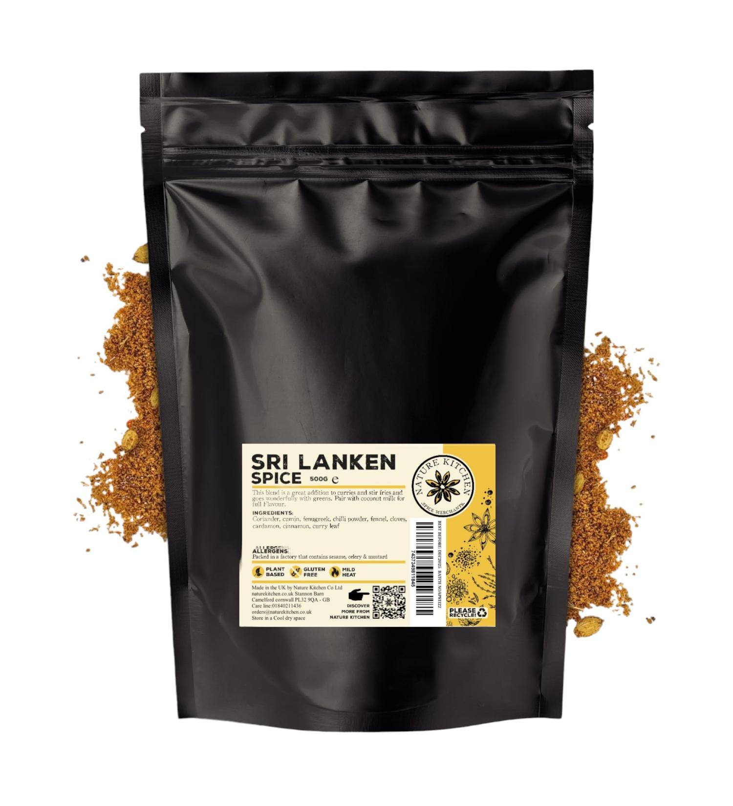Nature Kitchen Sri Lankan Mild Spice Blend - 500g | Gluten-Free & Vegan Seasoning for Everyday Cooking: Marinades, Sauces, Frying, Baking, Grilling - Buy Online on SooperMarket.com