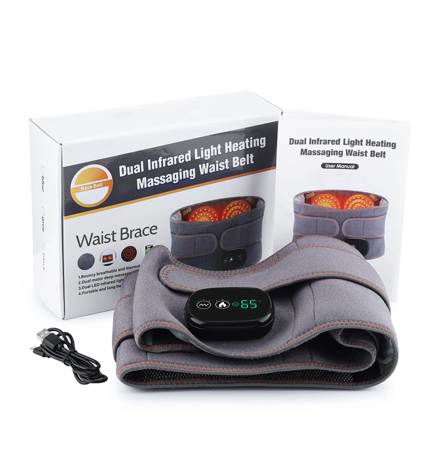 YIAG IVG USB Heated Hip Belt - Infrared Heat Waist Massager for Back & Belly Pain Relief | Lumbar Support & Hot Compress - Buy Online on SooperMarket.com