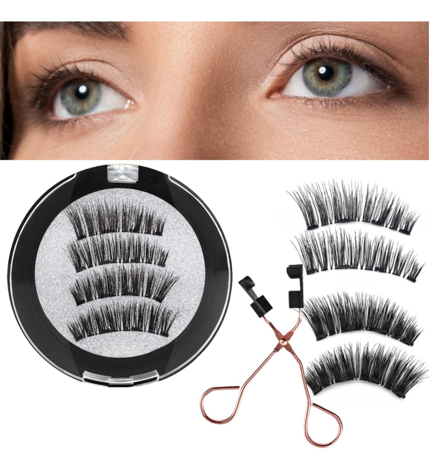 Magnetic Eyelashes without Eyeliner Magnetic Eyelashes Natural Look Reusable Magnetic Eyelashes 3D Magnetic Eyelash Partner Set No Glue Magnetic Lashes Waterproof Magnetic Eyelashes with Applicator - Buy Online on SooperMarket.com