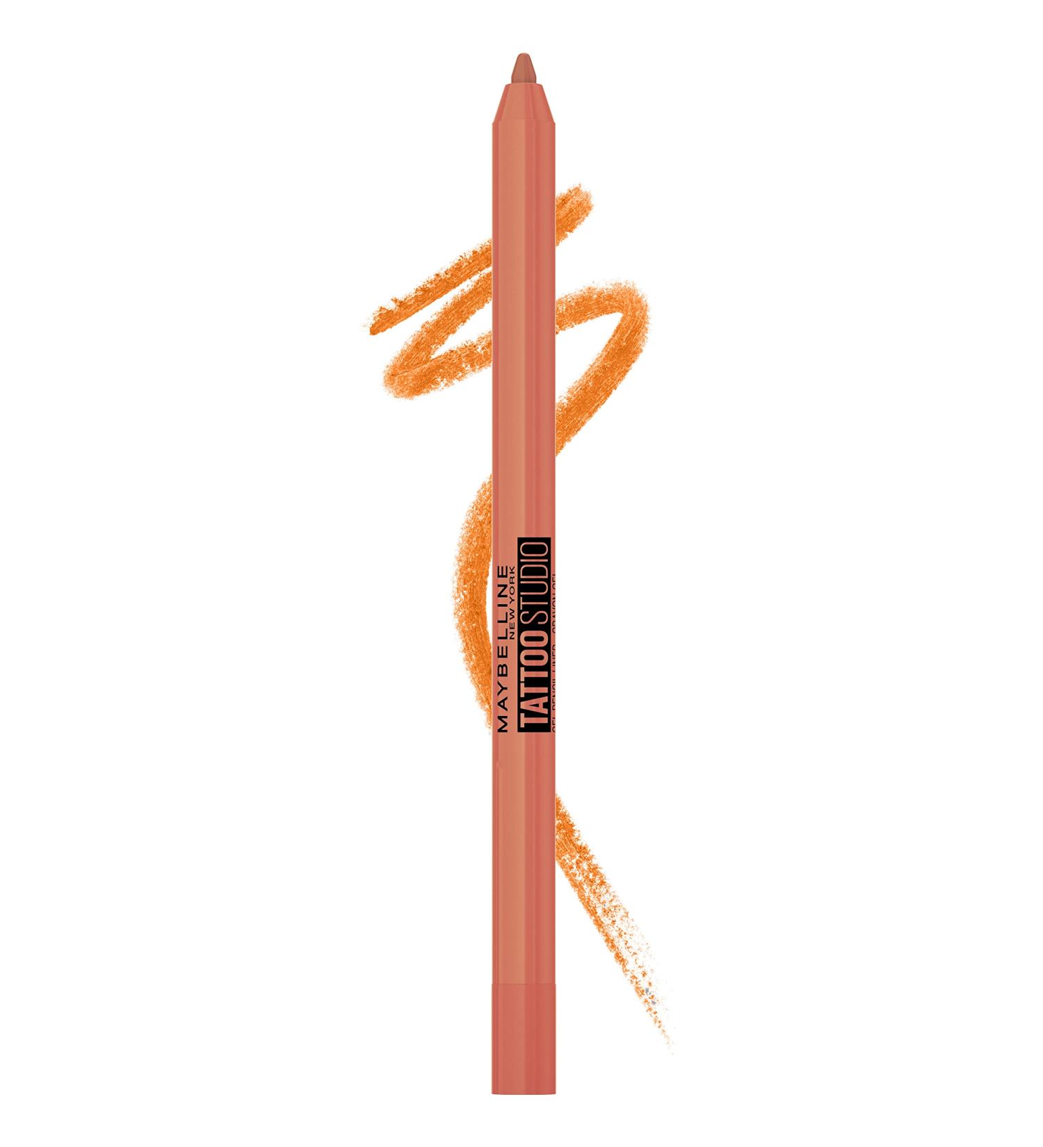 Maybelline Tattoo Studio Long-Lasting Sharpenable Eyeliner Pencil - Waterproof Gel Pigments - Orange Flash 0.04 oz - Buy Online on SooperMarket.com