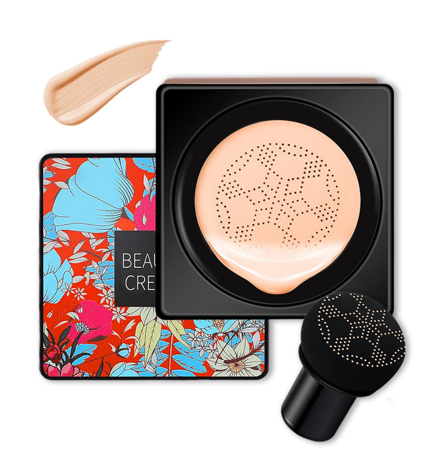 Mushroom Head Air Cushion CC Cream BB Cream Moisturizing Concealer Full Coverage Oil Control Long-Lasting Waterproof BB Cream Liquid Foundation Lightweight Flawless Brightening Makeup (Natural) 20 g (Pack of 1) Natural - Buy Online on SooperMarket.com