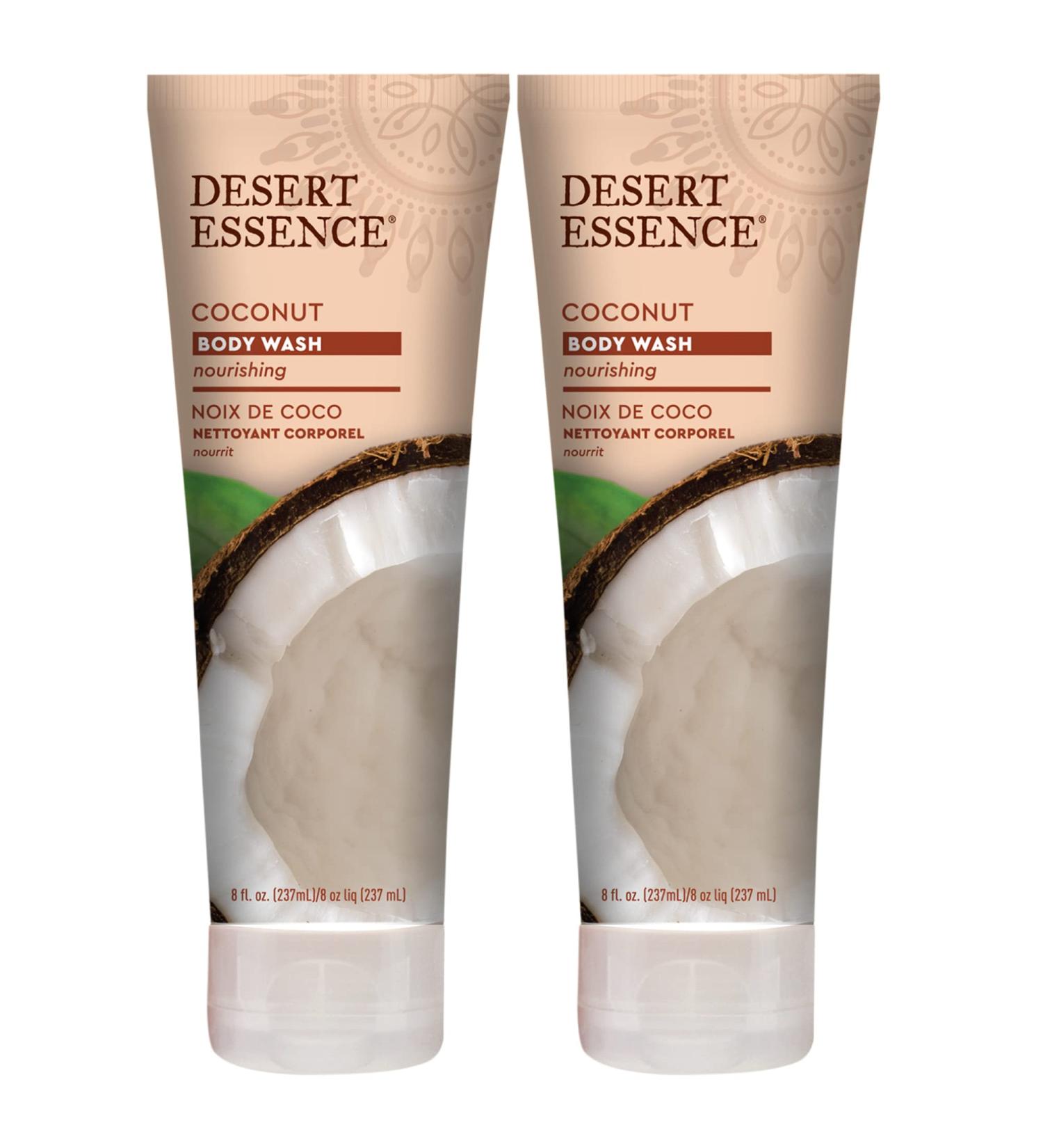 Desert Essence Coconut Body Wash 8 fl. oz. (Pack of 2) - Vegan & Cruelty-Free Hydrating Formula with Coconut & Jojoba Oil - Buy Online on SooperMarket.com