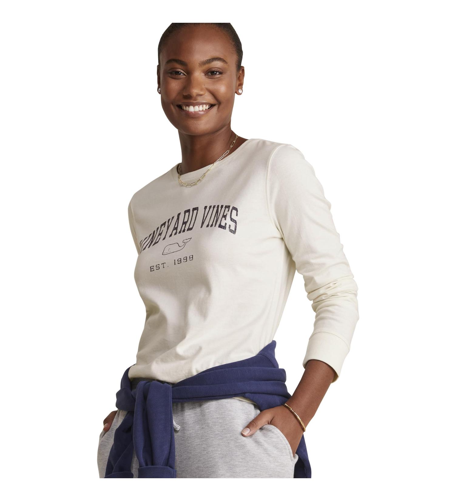 Vineyard Vines Women's Heritage Long-Sleeve Tee T-Shirt XL Marshmallow - Buy Online on SooperMarket.com