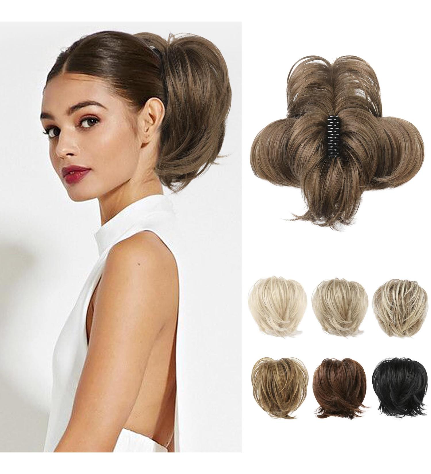REECHO Ginger Brown Messy Bun Claw Clip Ponytail Extension for Women - Buy Online on SooperMarket.com