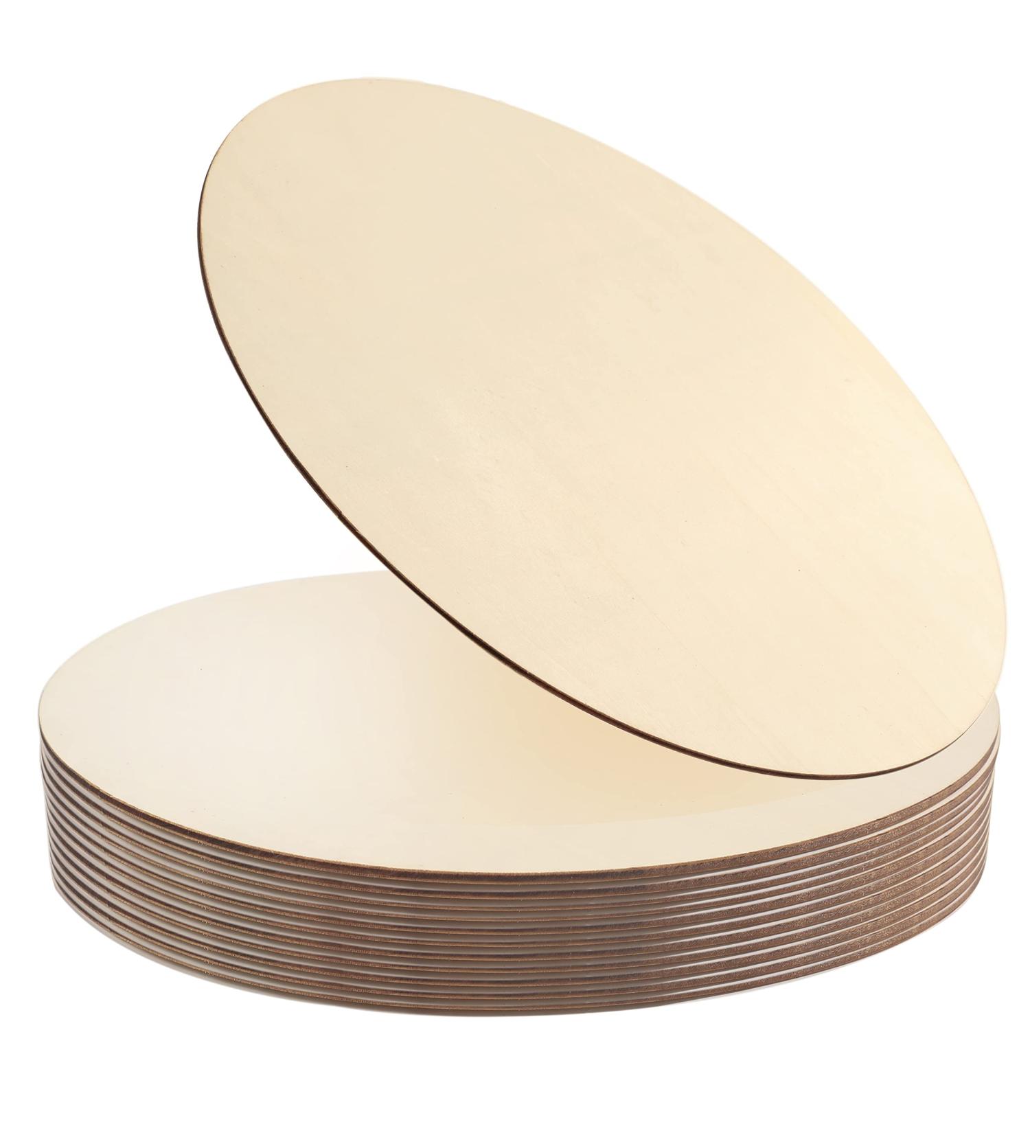 12Pcs 12 Inch Unfinished Wood Circles for Crafts - DIY Wooden Rounds for Door Hanger, Sign, Painting, Christmas Decor - Buy Online on SooperMarket.com
