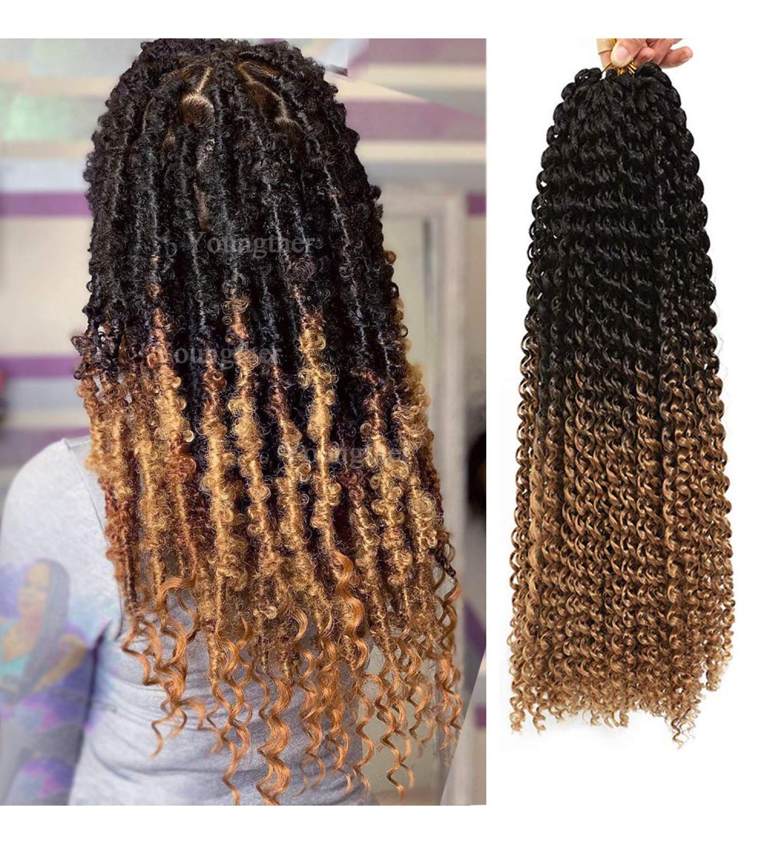 Youngther 7 Packs 154 Strands Passion Twist Hair for Butterfly Locs Crochet - 18 Water Wave Synthetic Bohemian Ombre Braiding Hair - Perfect Gift for Women - Buy Online on SooperMarket.com