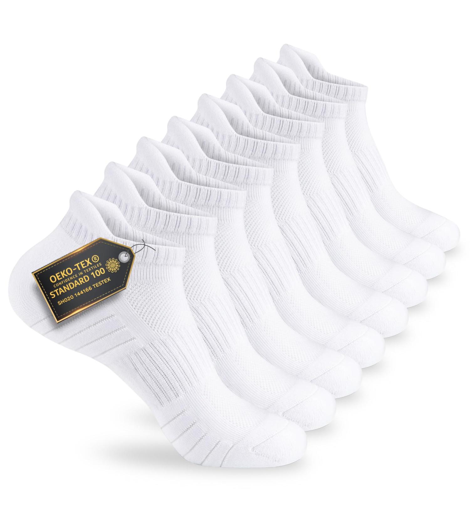 Mowenti Unisex Sports Sneaker Socks - 8 Pairs Breathable Cotton Frote Tennis & Running Socks (Size 39-42) - Perfect for Hiking & Daily Wear - Buy Online on SooperMarket.com