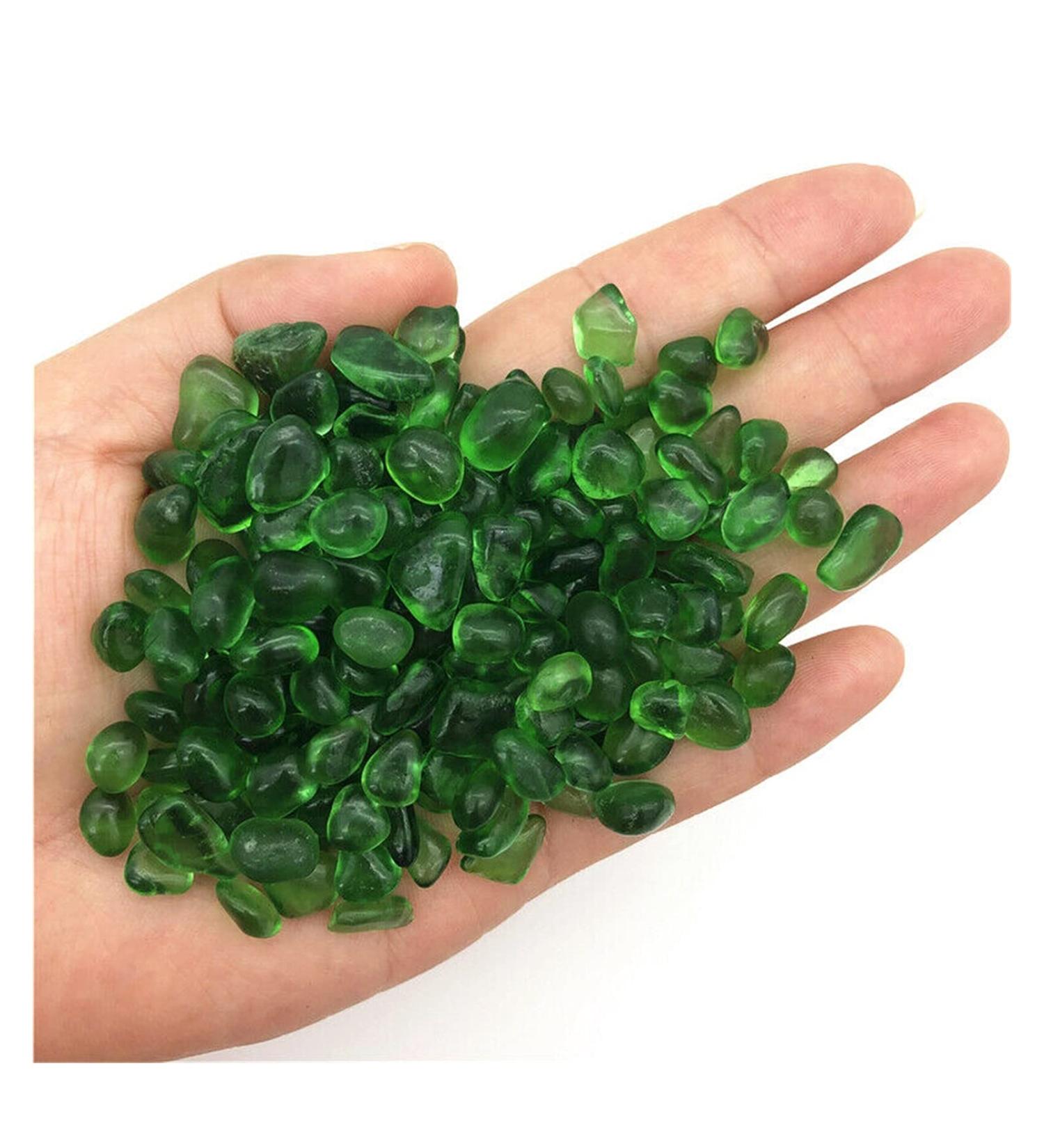 Natural Crystal Rough 50g 7-9mm Green Glass Gravel Glaze Stone Rock Polished Aquarium Specimen Decor Natural Quartz Crystals Home Decoration ERTEYIN - Buy Online on SooperMarket.com