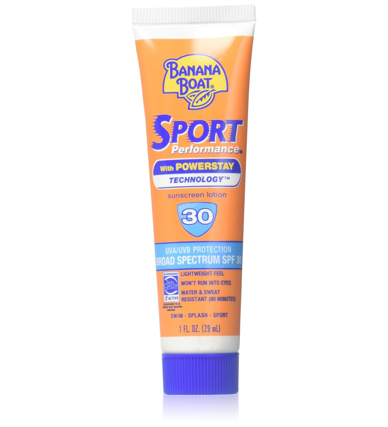 Banana Boat Sport Performance Sunscreen Lotion 30 Spf 1 oz 1 Ounce (Pack Of 1)