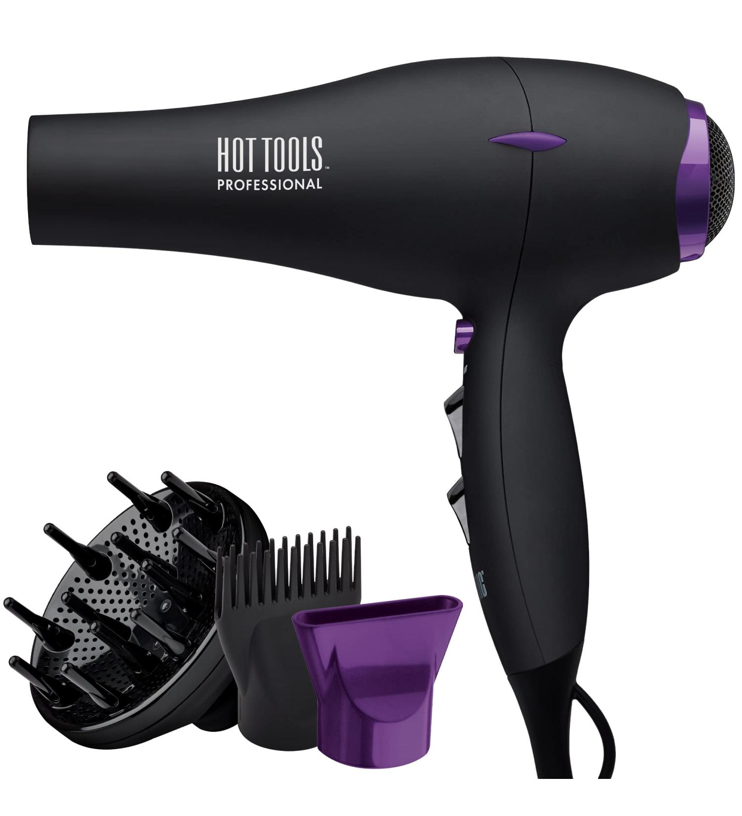 HOT TOOLS Pro Artist Tourmaline 2000 Turbo Hair Dryer - Lightweight & Quiet Blowout Results | Black - Buy Online on SooperMarket.com