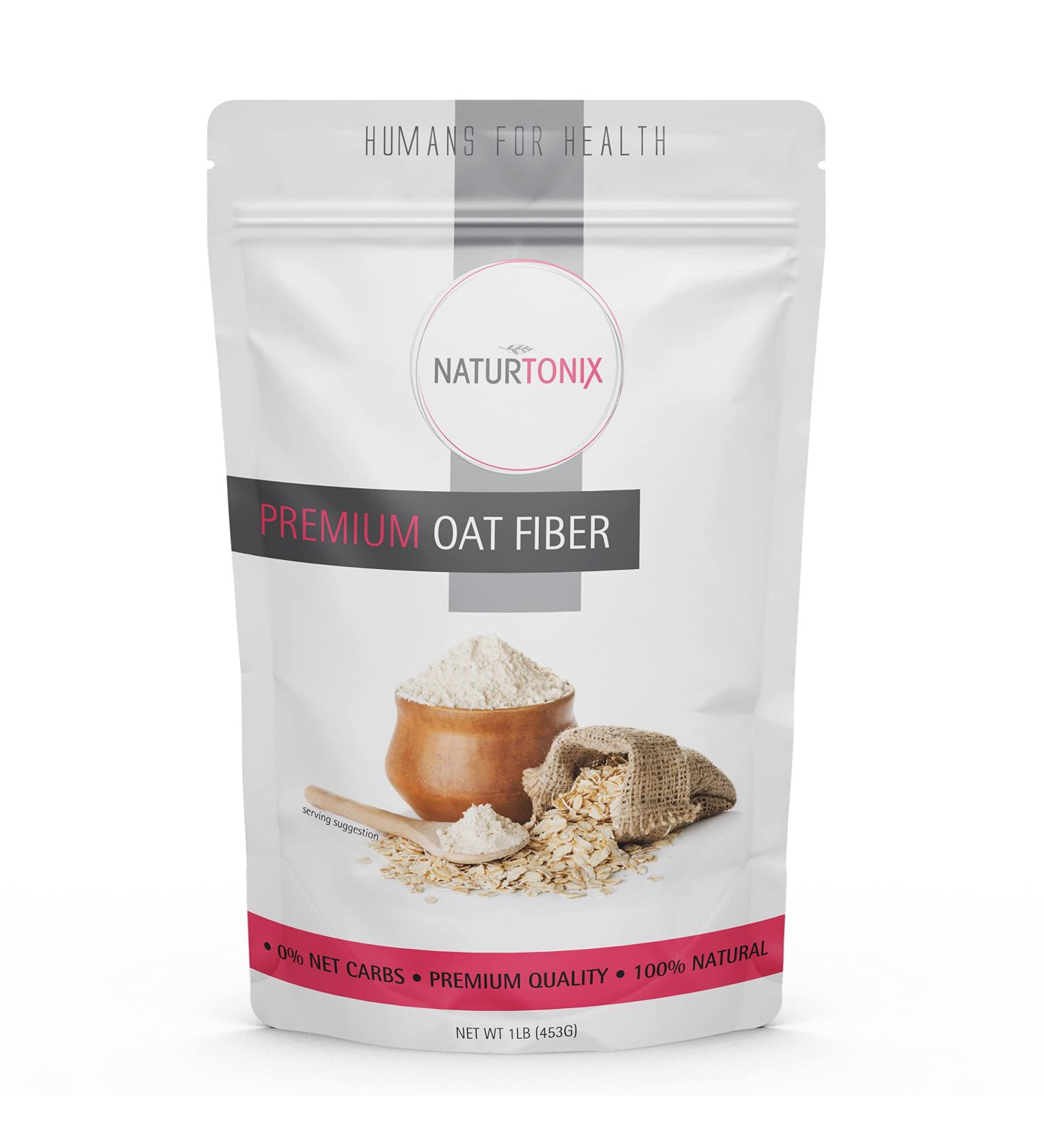 Naturtonix Premium Oat Fiber - Low Carb Flour Alternative - 1 lb Pack - Non-GMO, Vegan, Gluten Free - Keto Friendly - Buy Online on SooperMarket.com