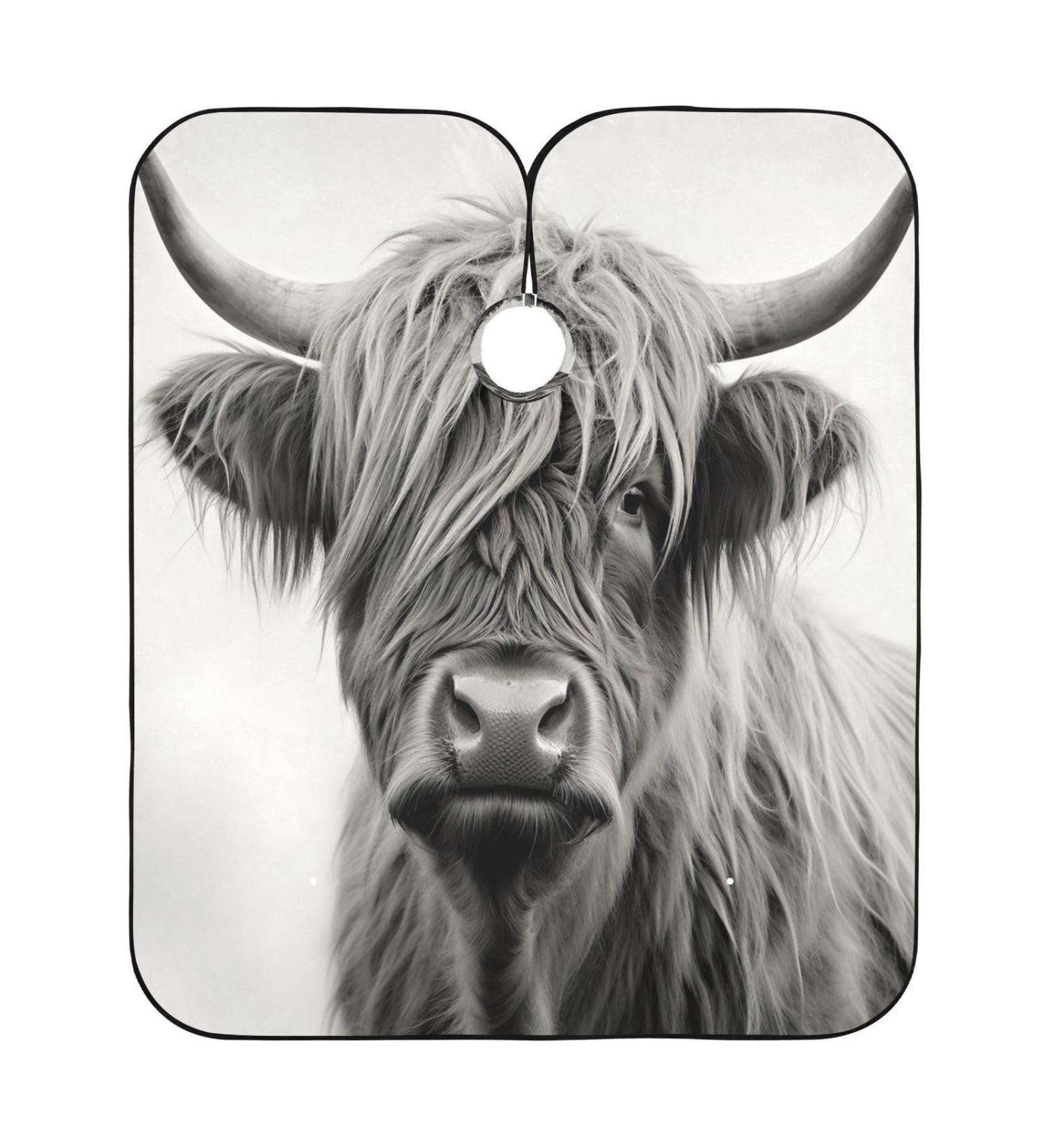 Kigai Highland Cow Barber Cape - Adjustable Waterproof Salon Hair Cutting Cape for Men & Women - Buy Online on SooperMarket.com