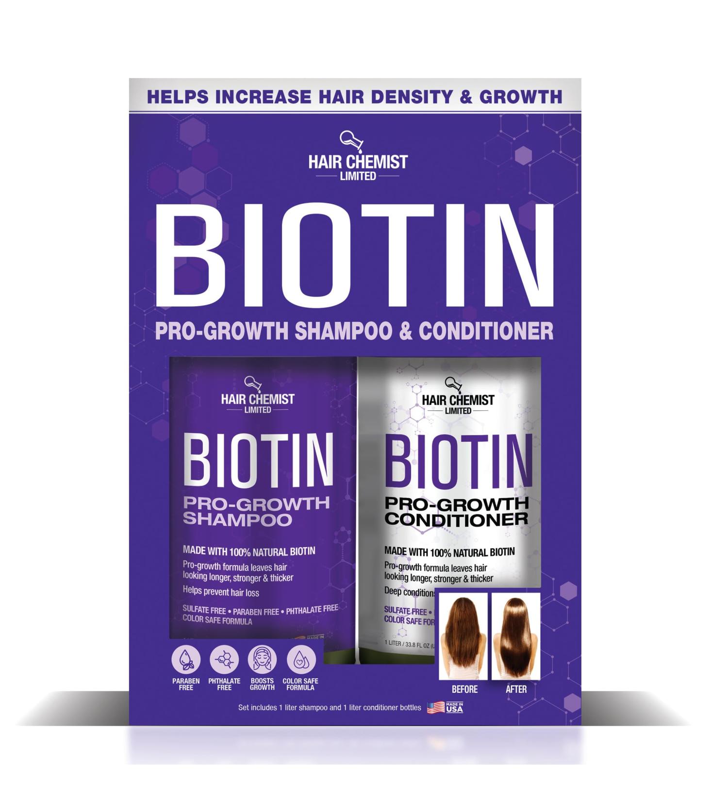 Hair Chemist Biotin Pro-Growth Shampoo & Conditioner Gift Box - 33.8oz Each | International Shipping Available - Buy Online on SooperMarket.com