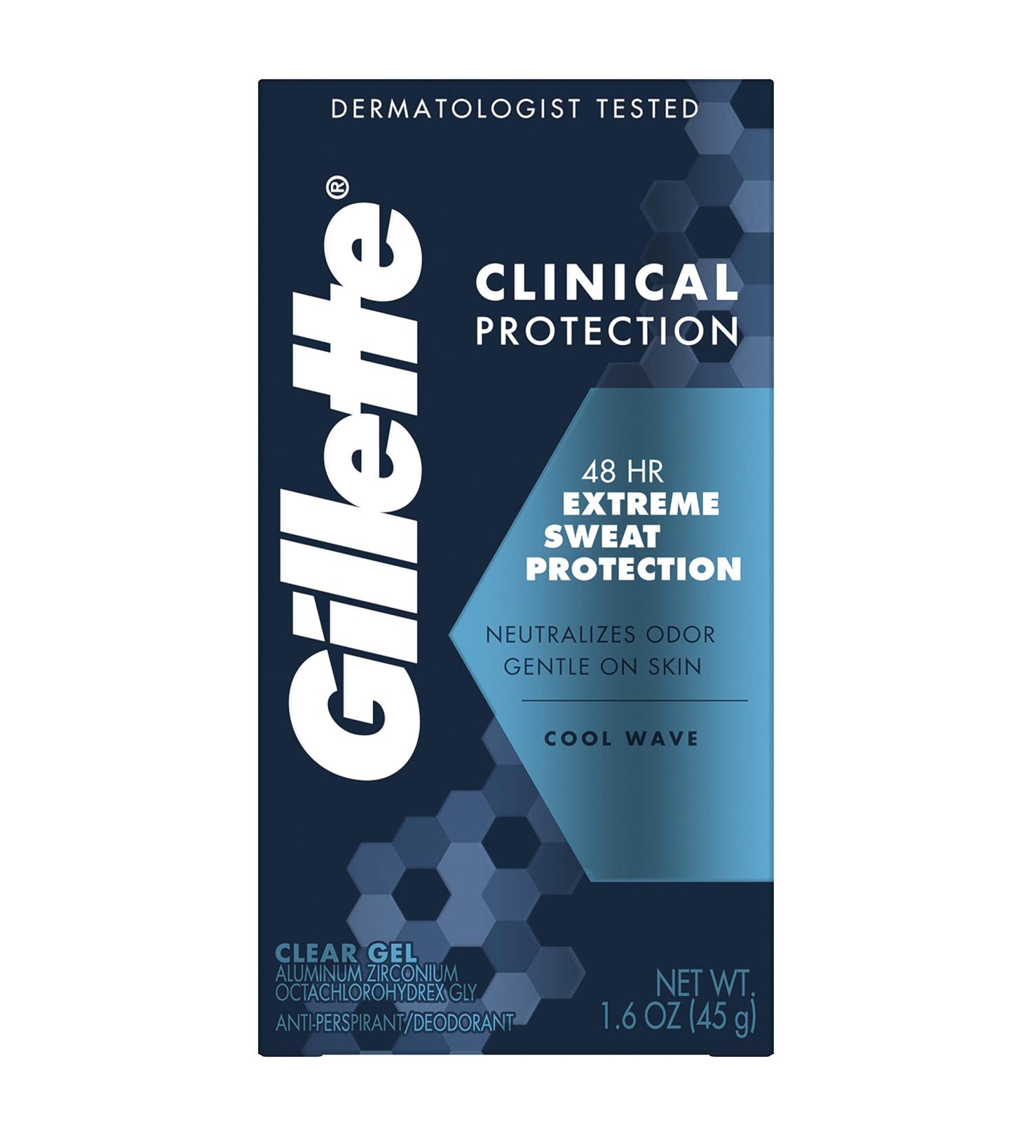 Gillette Clinical Strength Men's Antiperspirant Deodorant - Cool Wave Scent - Clear Gel - 1.6 oz - Buy Online on SooperMarket.com