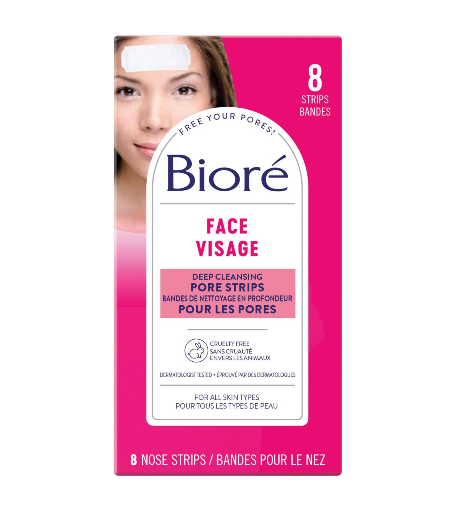 Bior Deep Cleansing Pore Strips for Instant Facial Pore Unclogging and Blackhead Removal (8 Count) Face Strips 8 count (Pack of 1) - Buy Online on SooperMarket.com