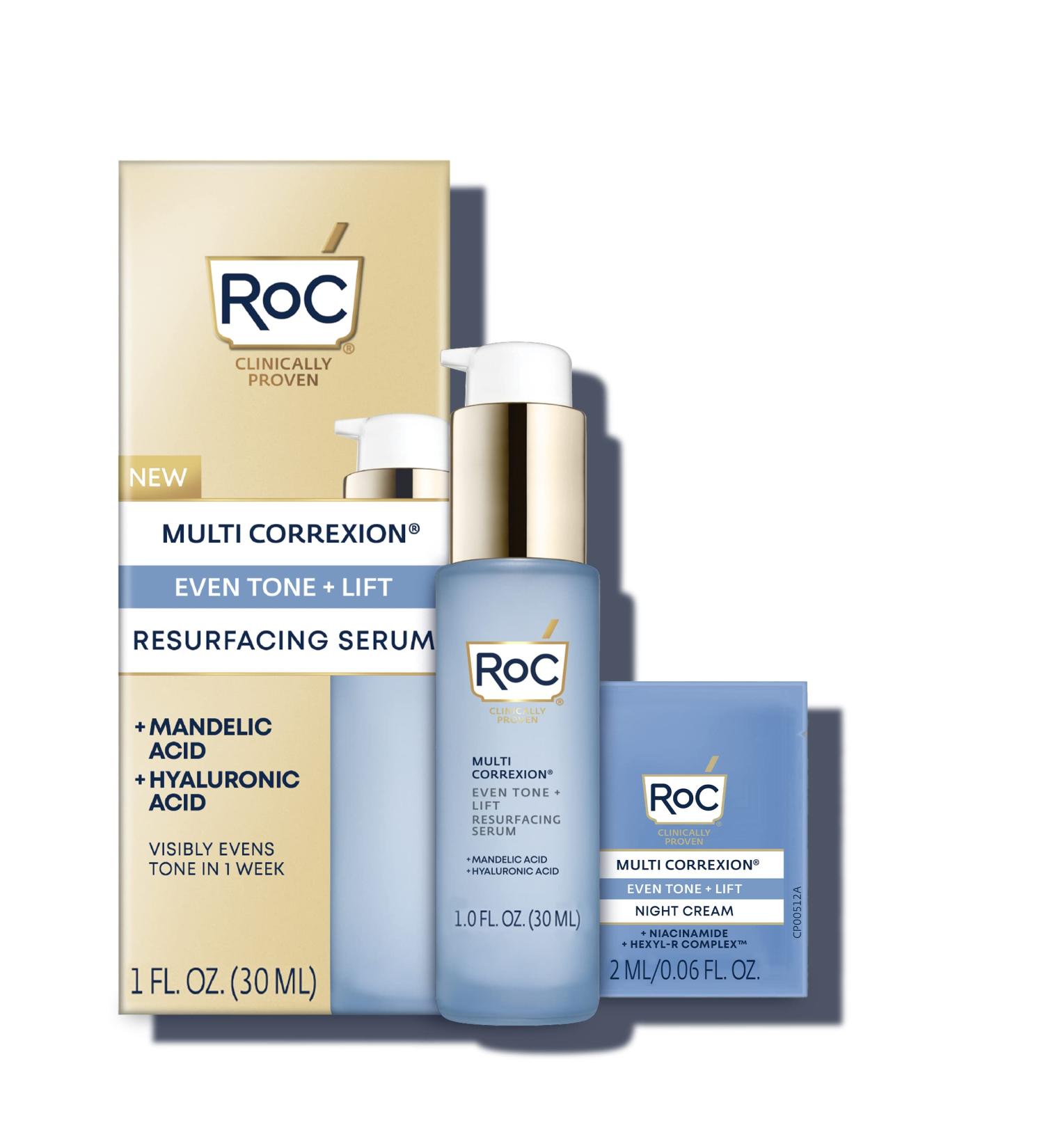 RoC Multi Correxion Even Tone + Lift Serum with Mandelic Acid - Brightening & Even Tone - Hyaluronic Acid for Dry Skin - 1 fl oz - Buy Online on SooperMarket.com