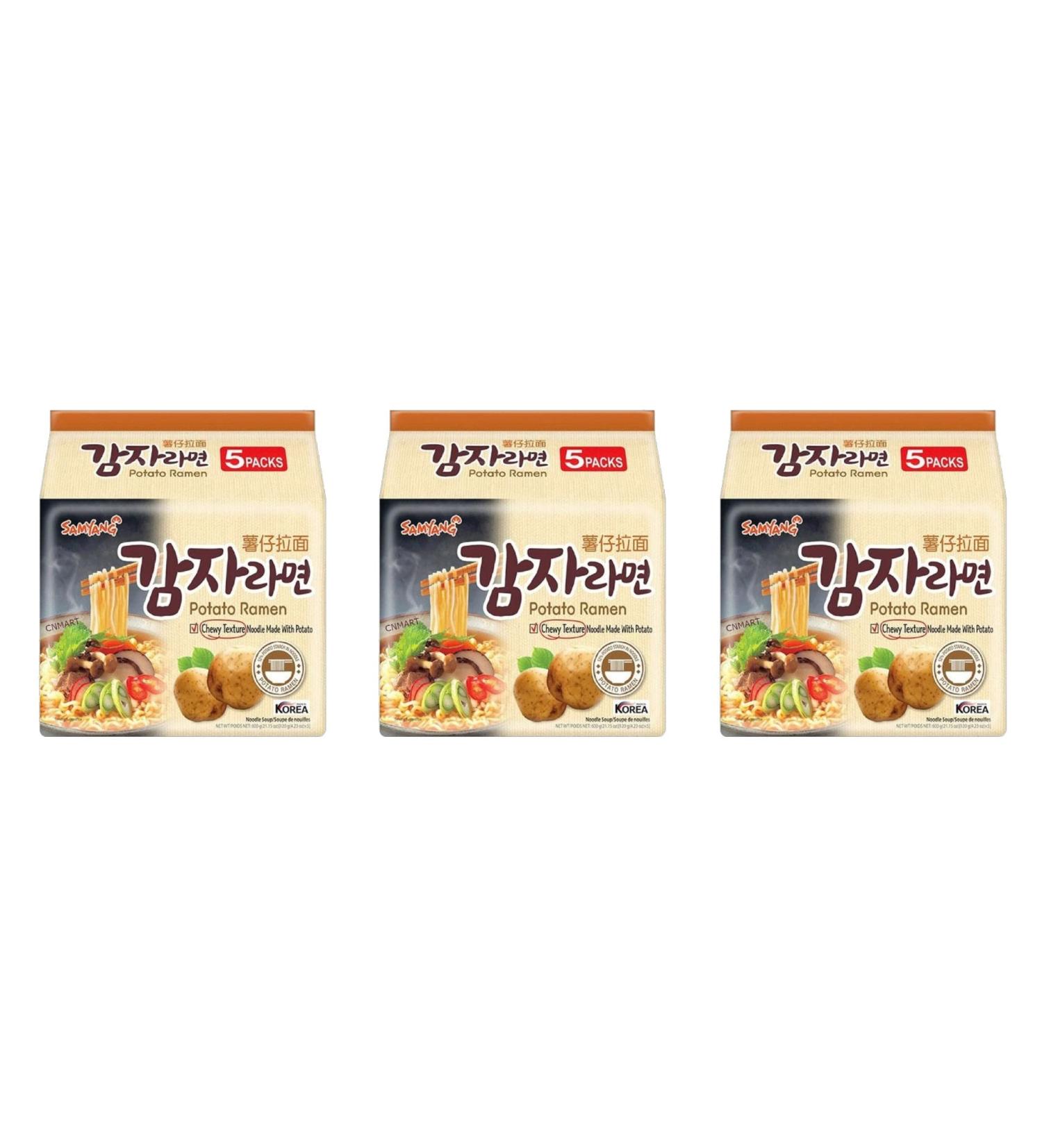 Samyang Potato Flavour Instant Noodle Ramen Suitable For Vegetarian (Pack of 15) by CNMART - Buy Online on SooperMarket.com