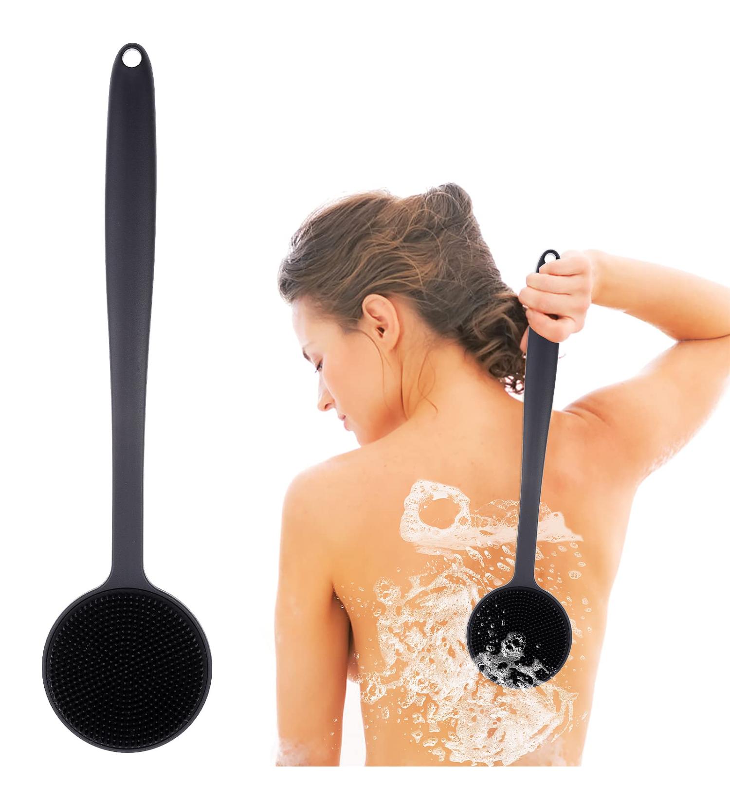 Silicone Body Scrubber Long Handle Bath Shower Brush - WLLHYF Back Exfoliator - Buy Online on SooperMarket.com