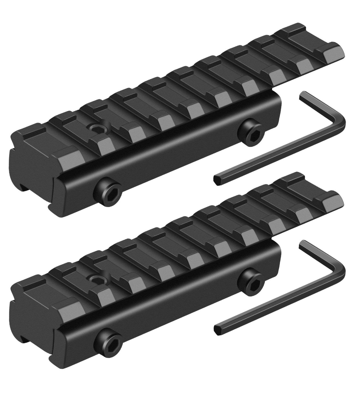 LONSEL Dovetail to Picatinny Rail Adapter - Low Profile Scope Riser - 2 Pack Converter for 11mm to 21mm Rails - Buy Online on SooperMarket.com