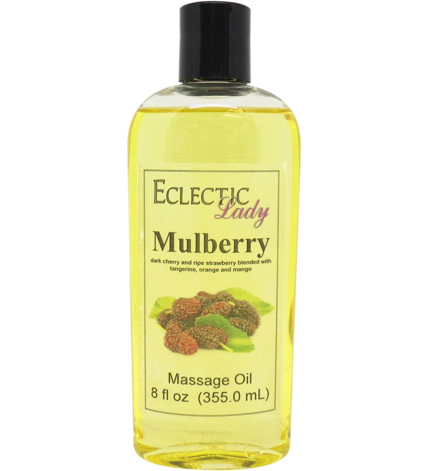 Organic Mulberry Massage Oil 8 oz - Sweet Almond & Jojoba - Preservative Free for Aromatherapy & Relaxation - Buy Online on SooperMarket.com