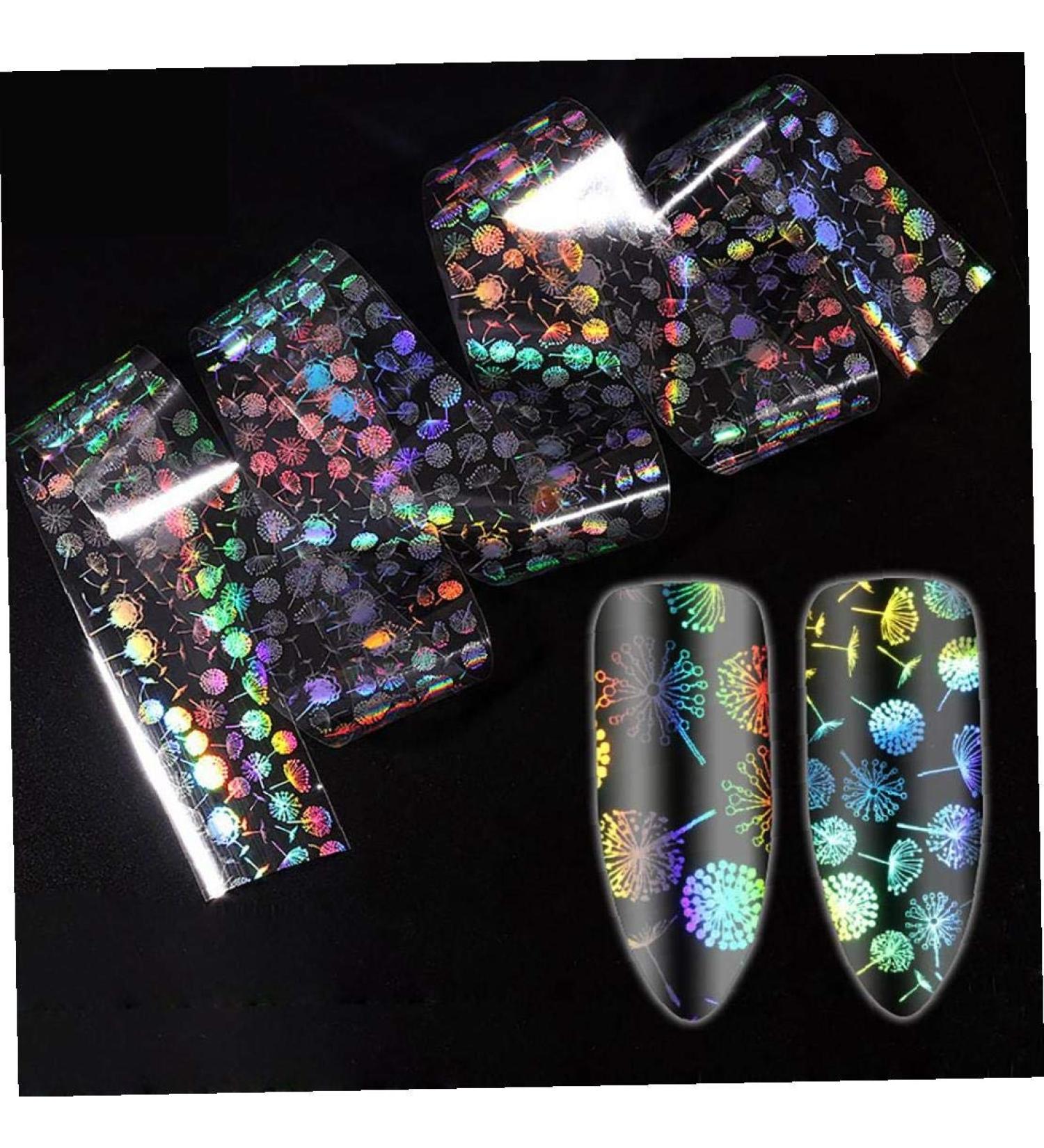 Nail Foils Transfer Starry Sky Holographic Nail Art Stickers Nail Tips for Nail Decoration Manicure 4 * 100cm Random Style - Buy Online on SooperMarket.com