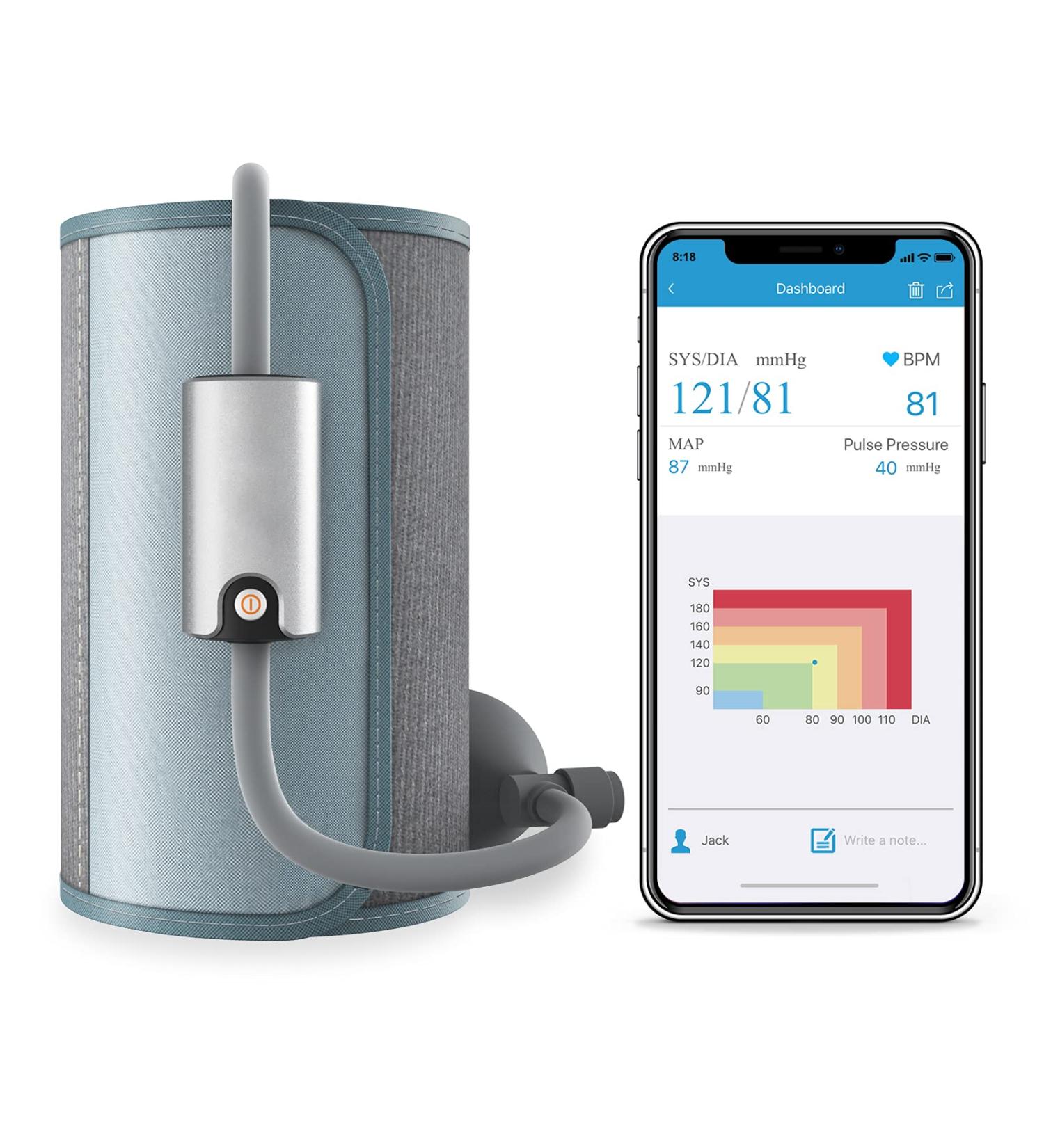 Bluetooth Upper Arm BP Monitor with Pulse Rate Monitoring - iOS & Android Compatible | Wellue Blood Pressure Monitor for Home Use - Buy Online on SooperMarket.com