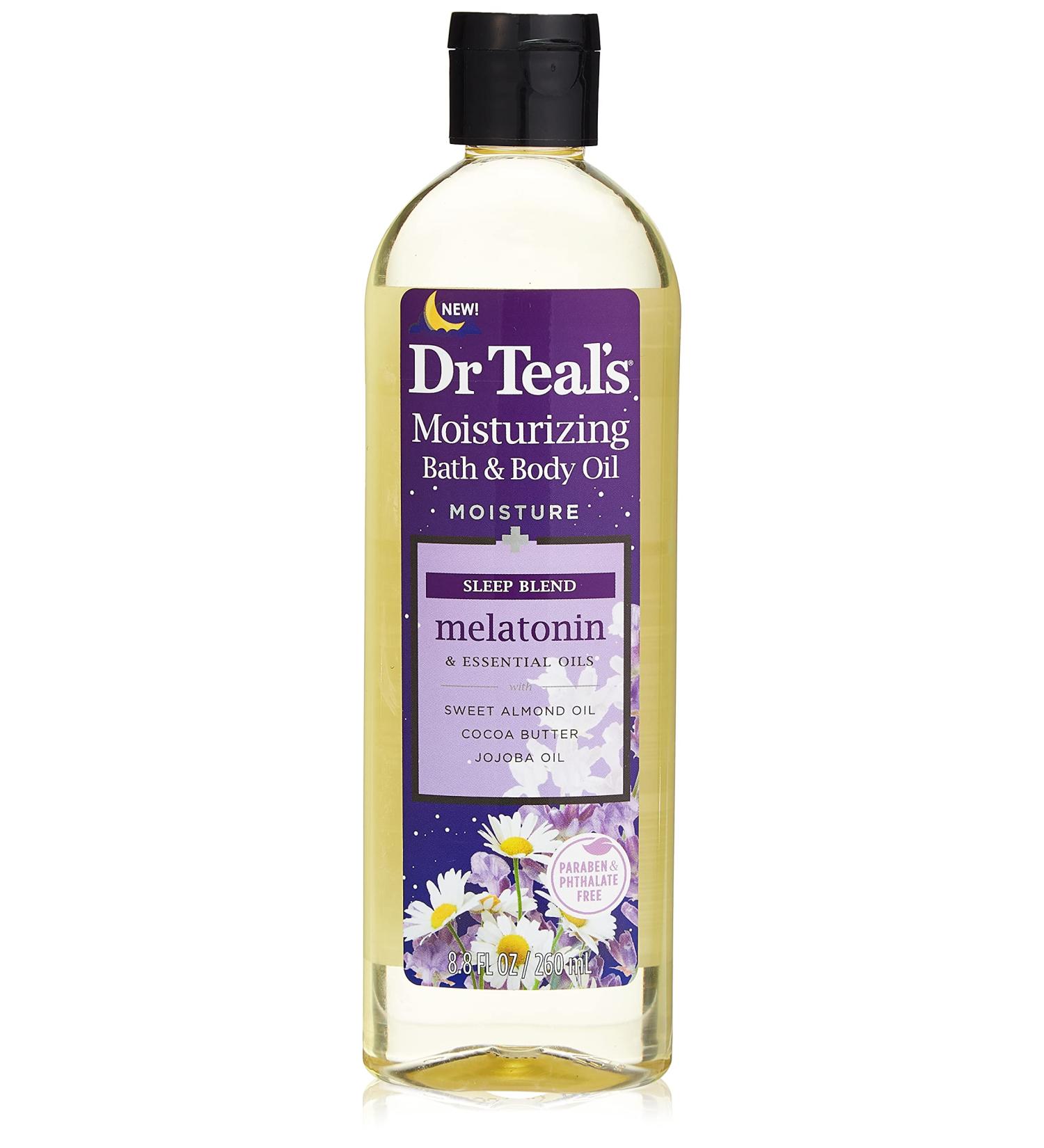 Dr Teal's Melatonin Essential Oil Moisturizing Bath & Body Oil 8.8oz - Deeply Hydrating Formula - Buy Online on SooperMarket.com