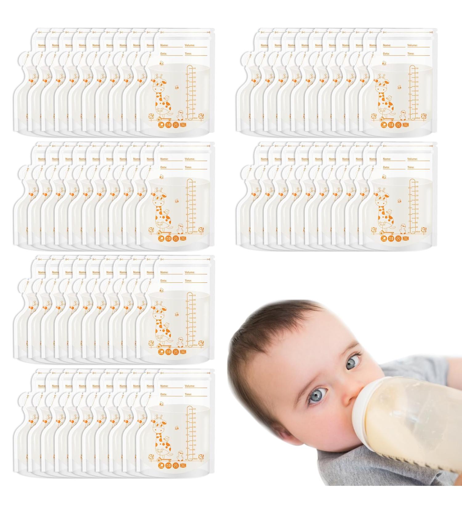 Breast Milk Bags for Freezing - 250ml Storage Bags (60PCs) | Durable & Leak-Proof Breast Milk Storage - Buy Online on SooperMarket.com