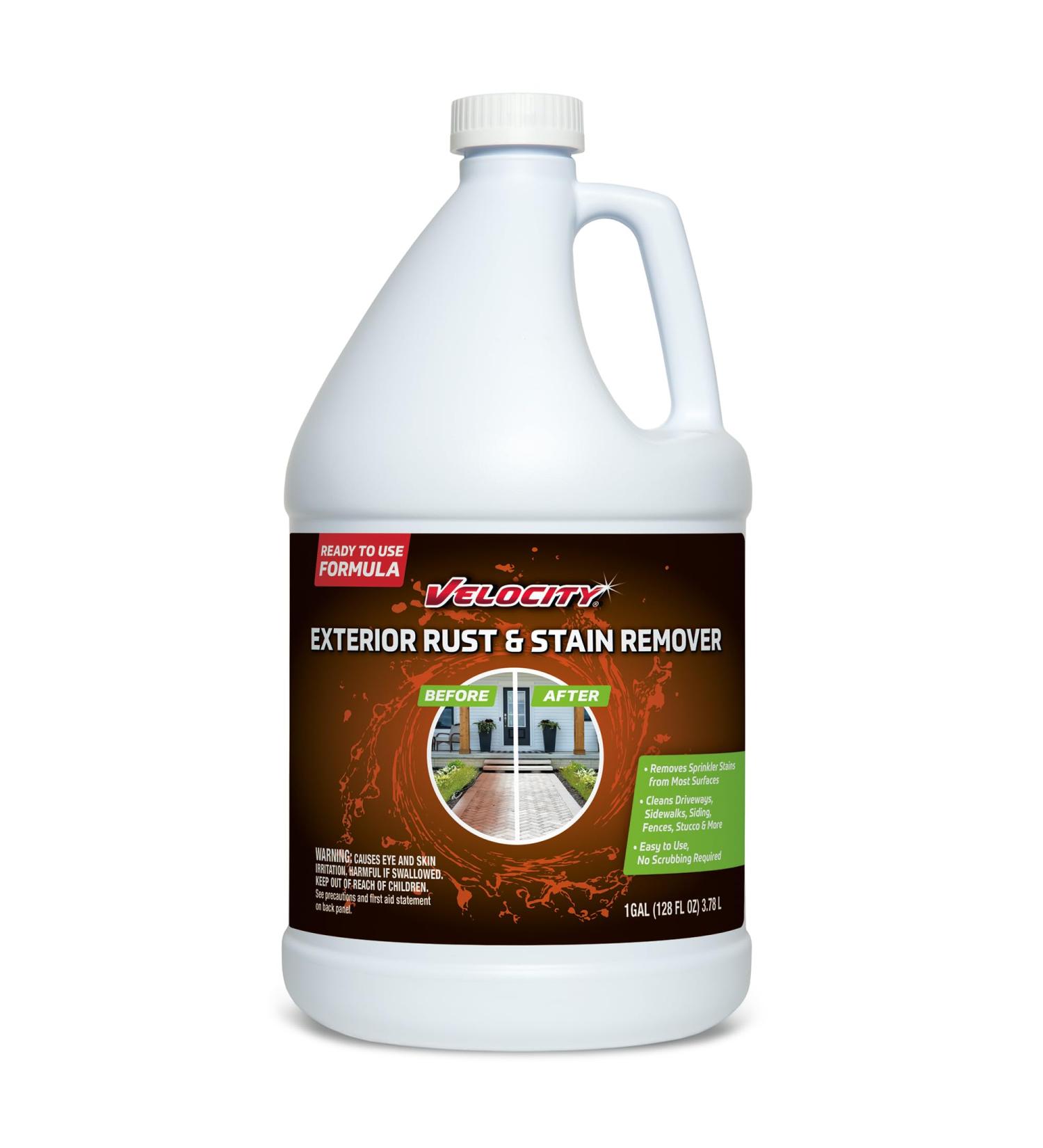 Velocity Exterior Rust Stain Remover - Effective Rust Removal for Concrete Vinyl Siding & Decks - 1 Gallon - Buy Online on SooperMarket.com