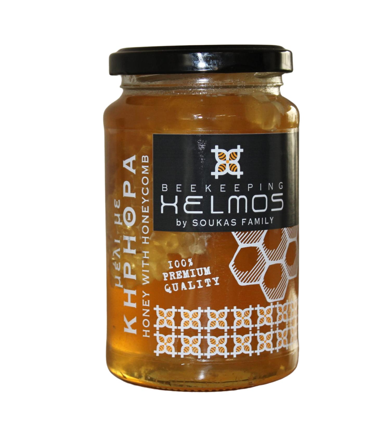 Helmos Greek Honey with Honeycomb 350 g - Buy Online on SooperMarket.com