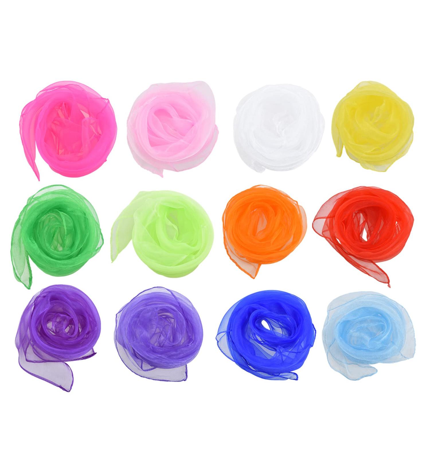 Linkbro Scarves 12 Pack - Premium Juggling & Sensory Tools 60x60cm Dancing Scarves for Kids & Adults - Buy Online on SooperMarket.com