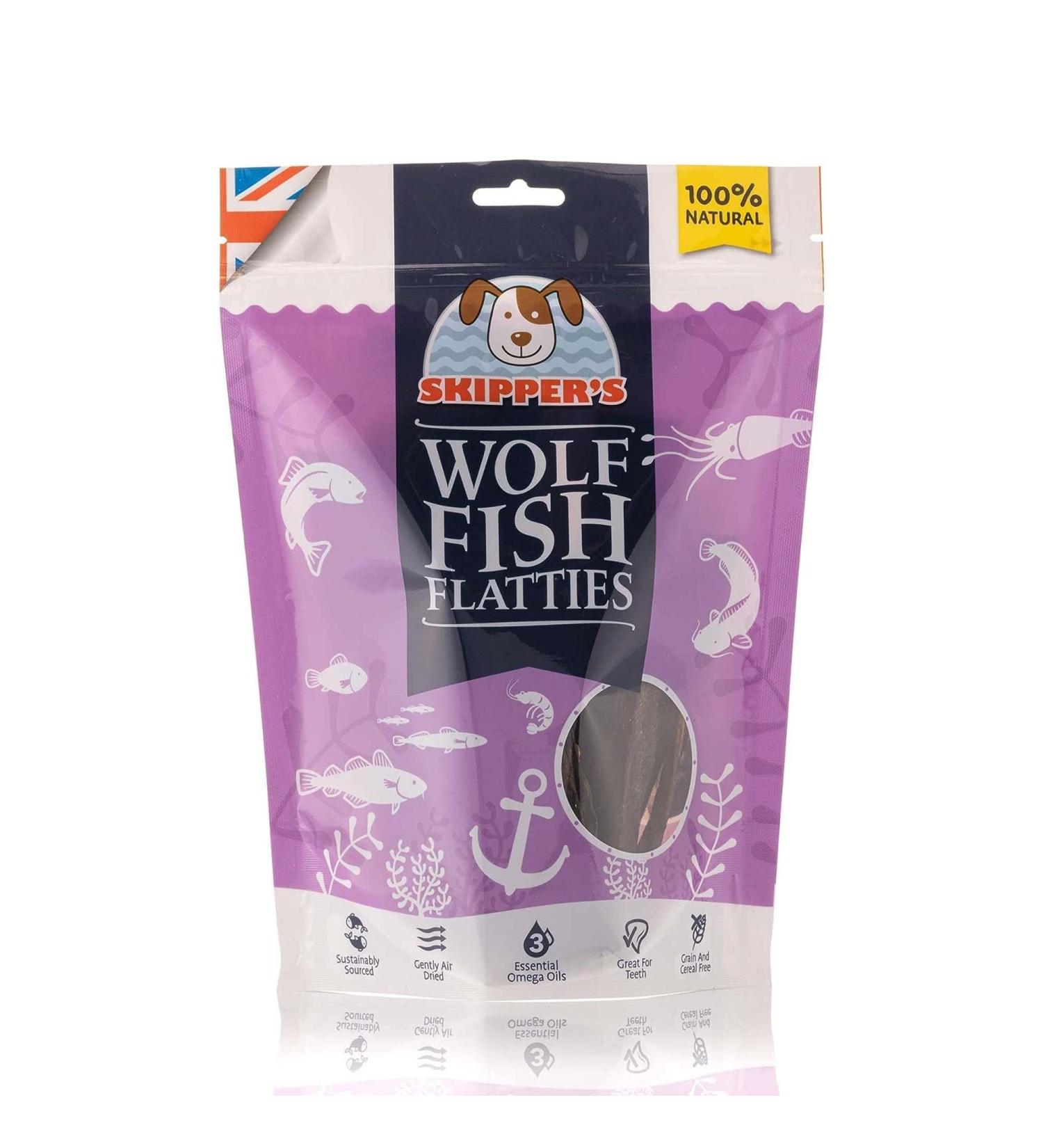 SKIPPER'S Wolf Fish Skin Flatties - Air Dried Grain Free Dog Treats Healthy & Long Lasting Natural Dog Dental Chews High in Protein with Essential Omega 3 & 6 Oils | Great for Teeth Regular (250g) 250 g (Pack of 1) Regular - Buy Online on SooperMarket.com